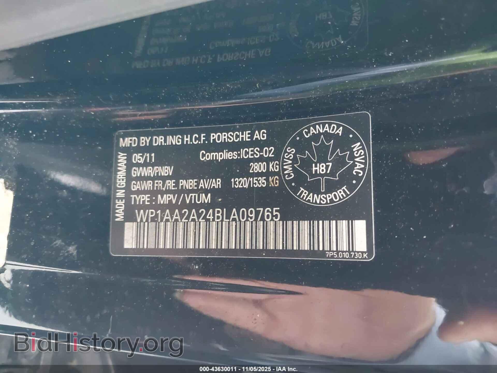 2011 PORSCHE CAYENNE - VIN: WP1AA2A24BLA09765 - Photo 9