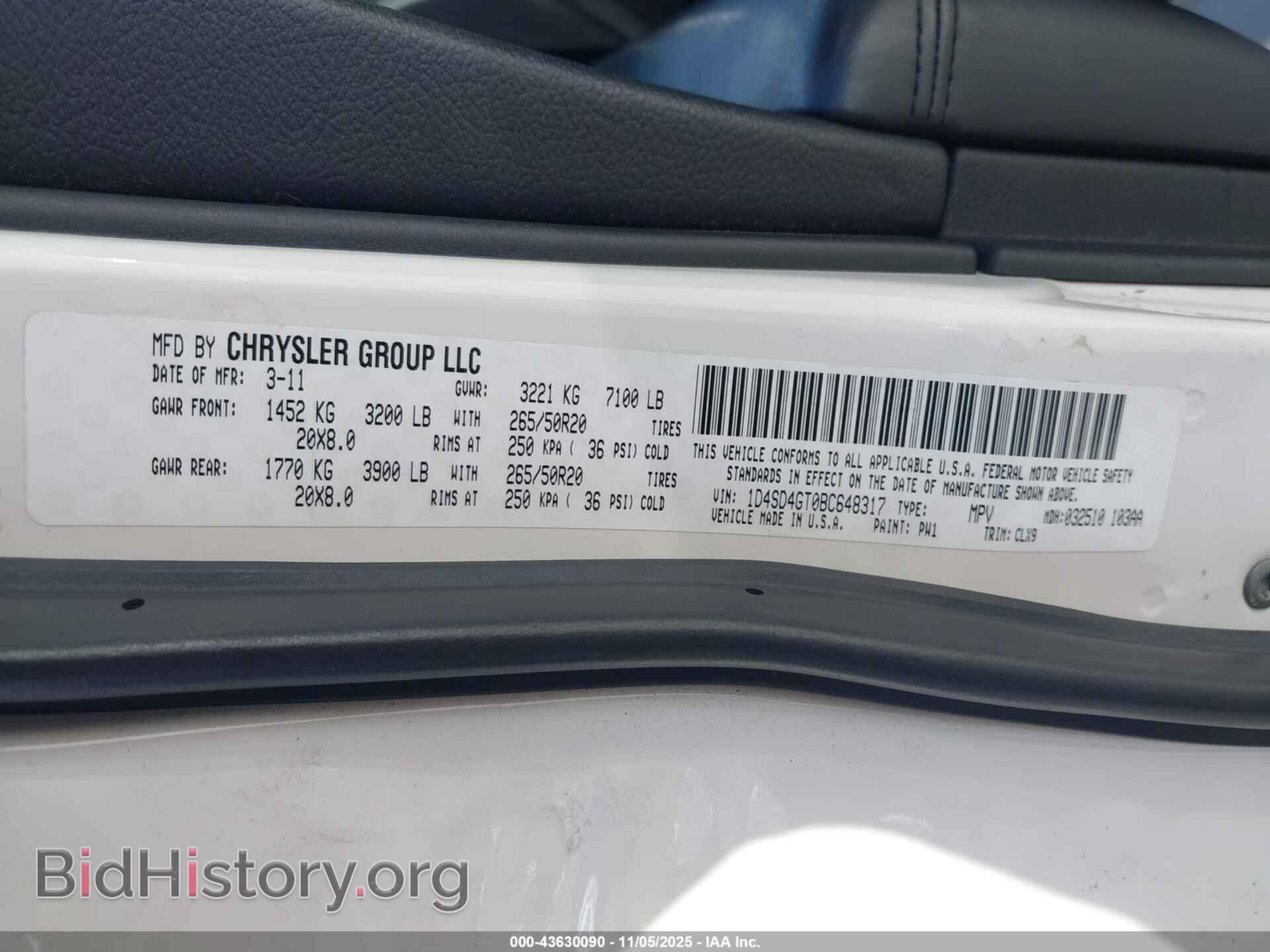 2011 DODGE DURANGO - VIN: 1D4SD4GT0BC648317 - Photo 9