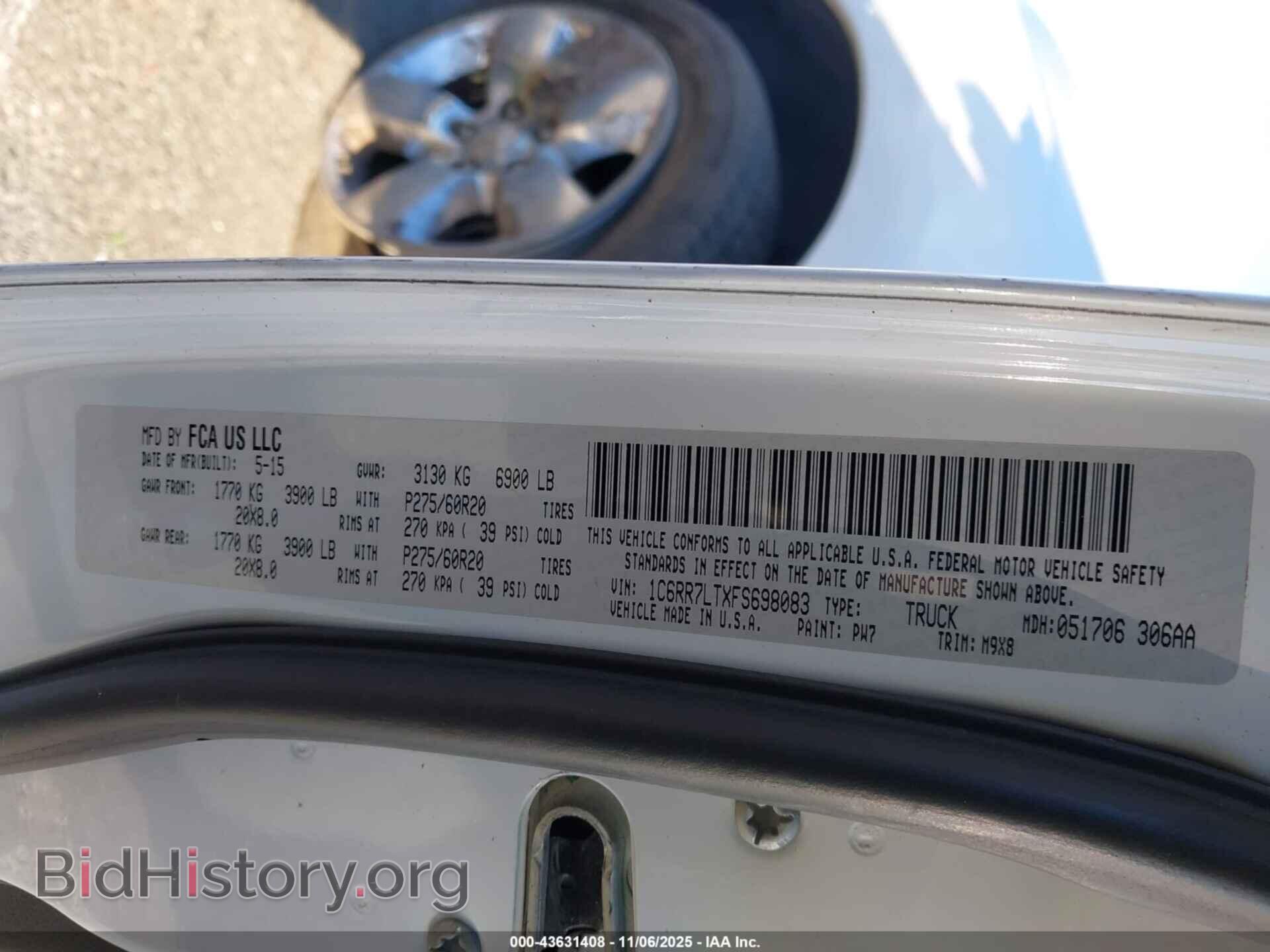 2015 RAM 1500 - VIN: 1C6RR7LTXFS698083 - Фото 9