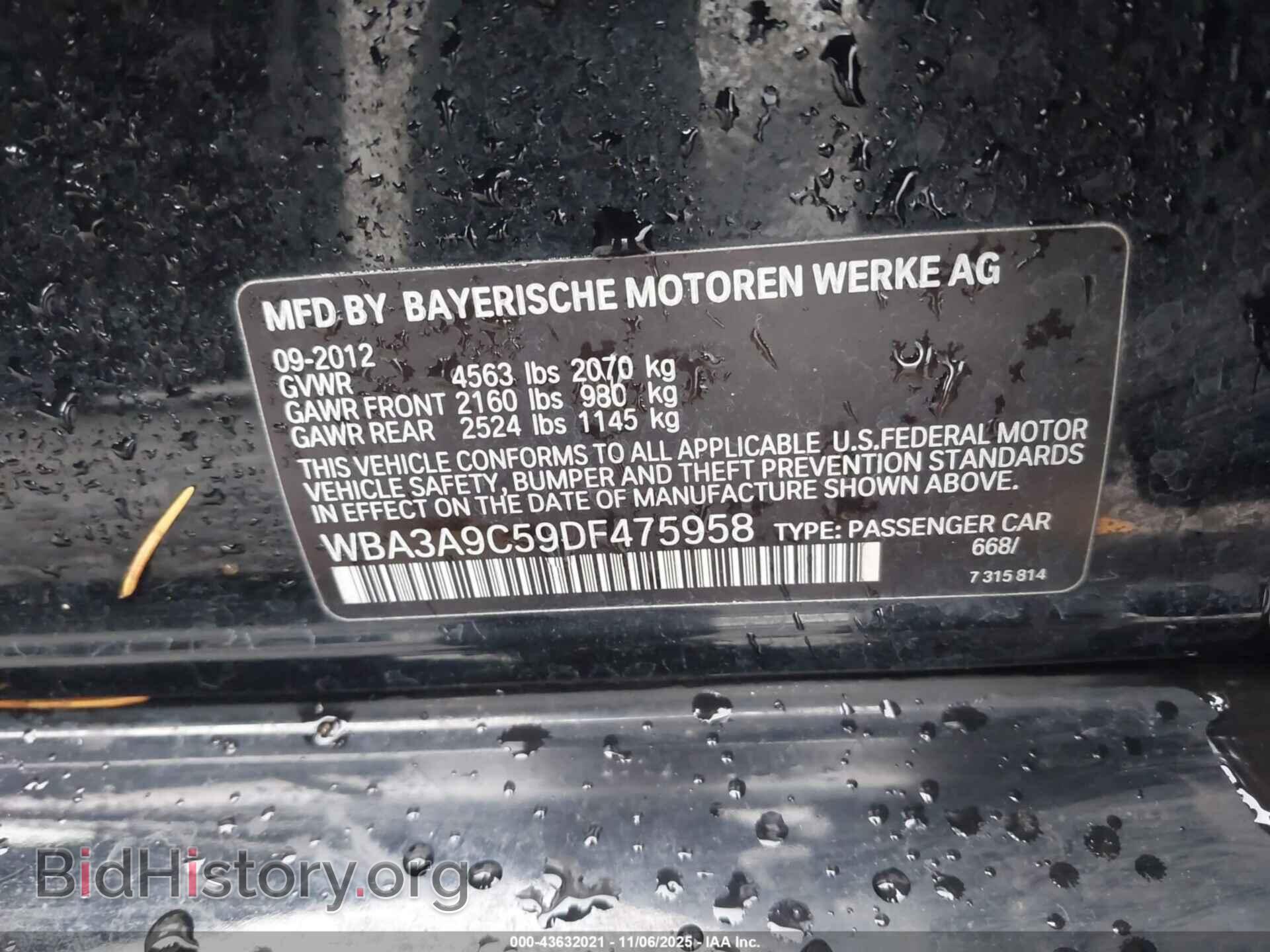 2013 BMW 335I - VIN: WBA3A9C59DF475958 - Фото 9