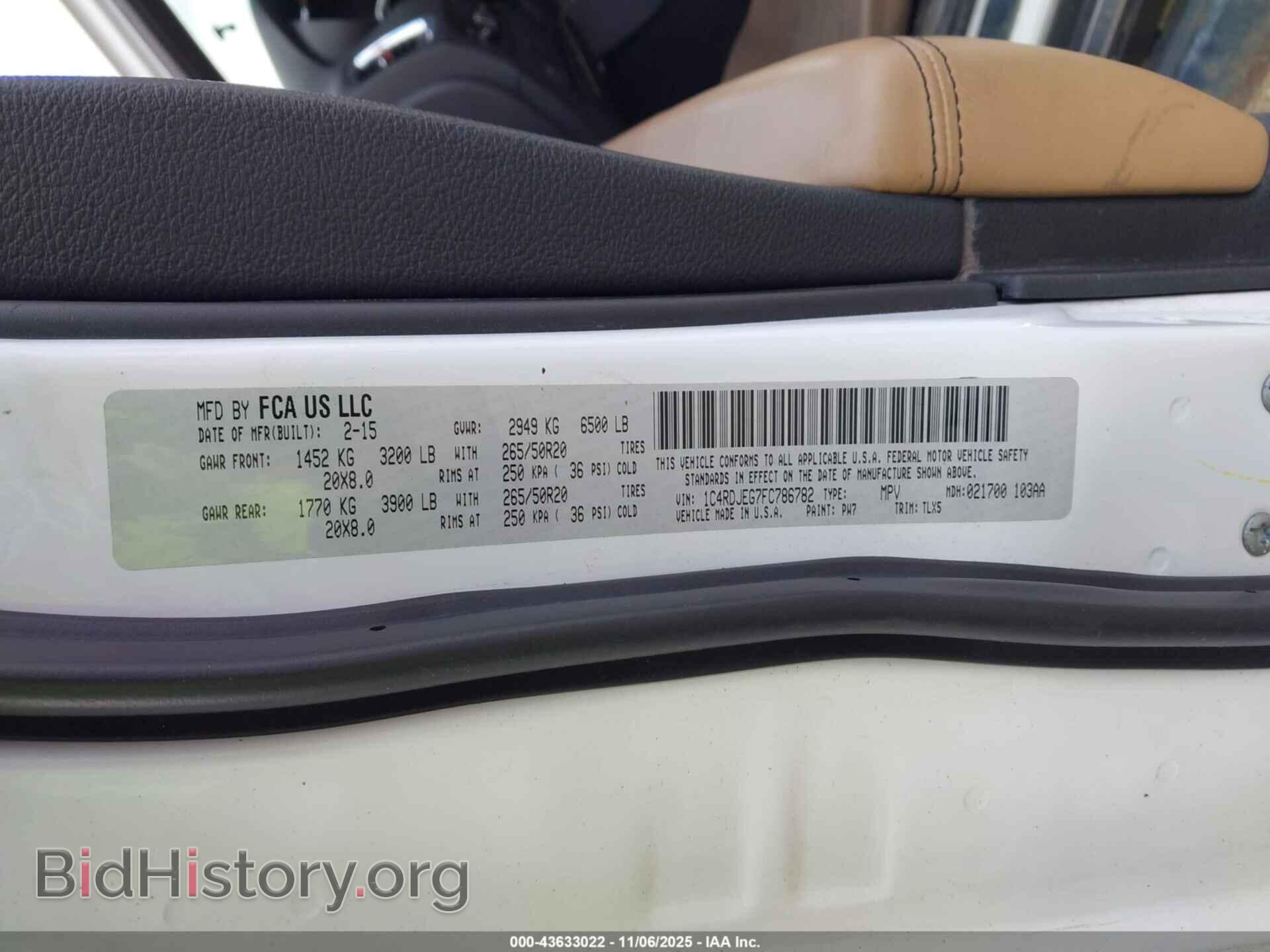 2015 DODGE DURANGO - VIN: 1C4RDJEG7FC786782 - Фото 9