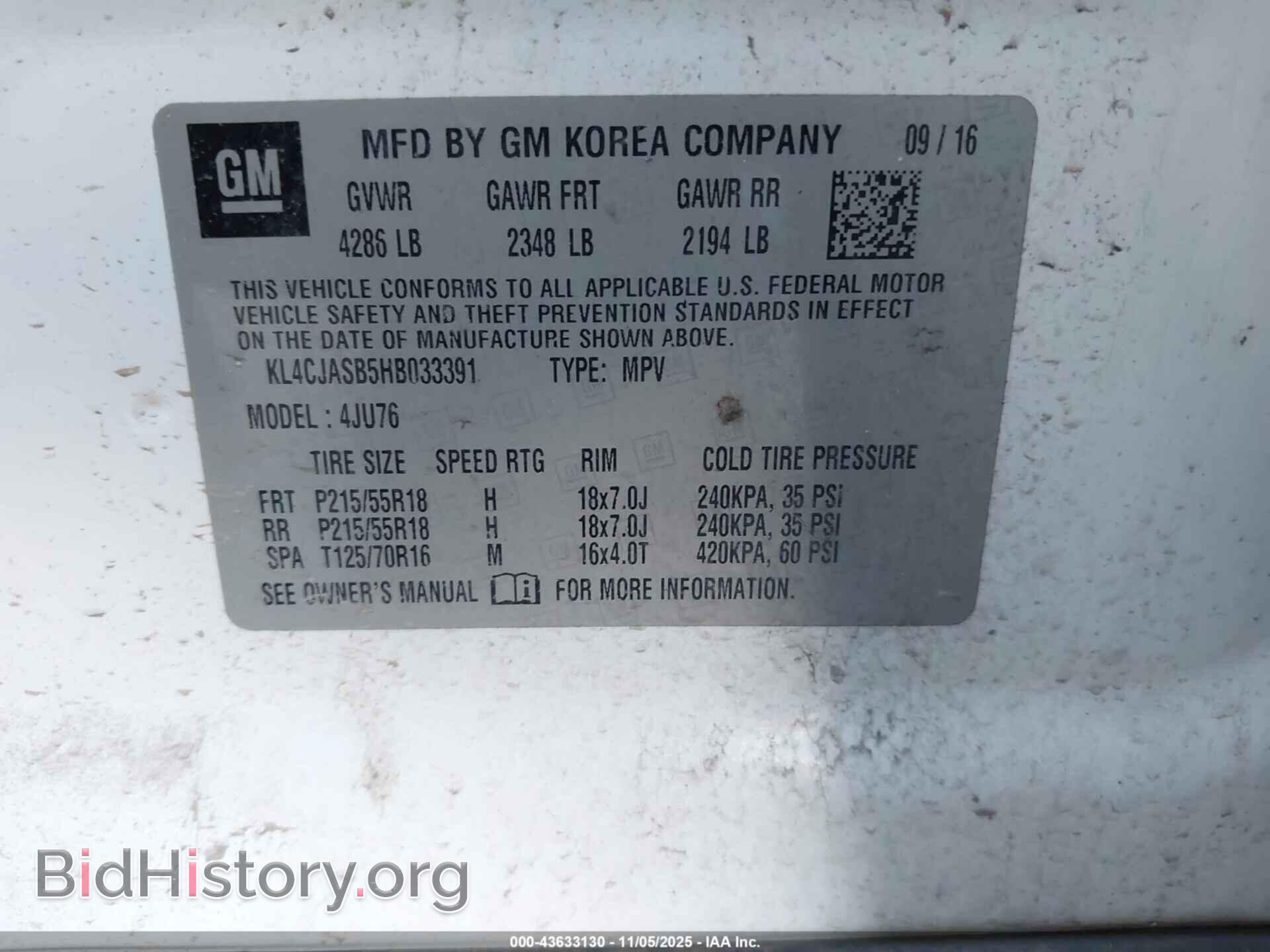 2017 BUICK ENCORE - VIN: KL4CJASB5HB033391 - Photo 9