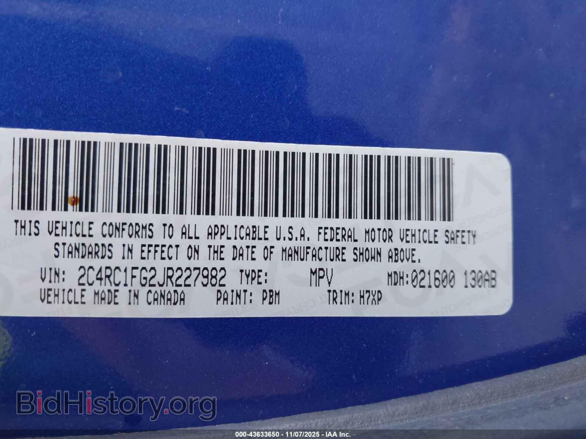 2018 CHRYSLER PACIFICA - VIN: 2C4RC1FG2JR227982 - Фото 9