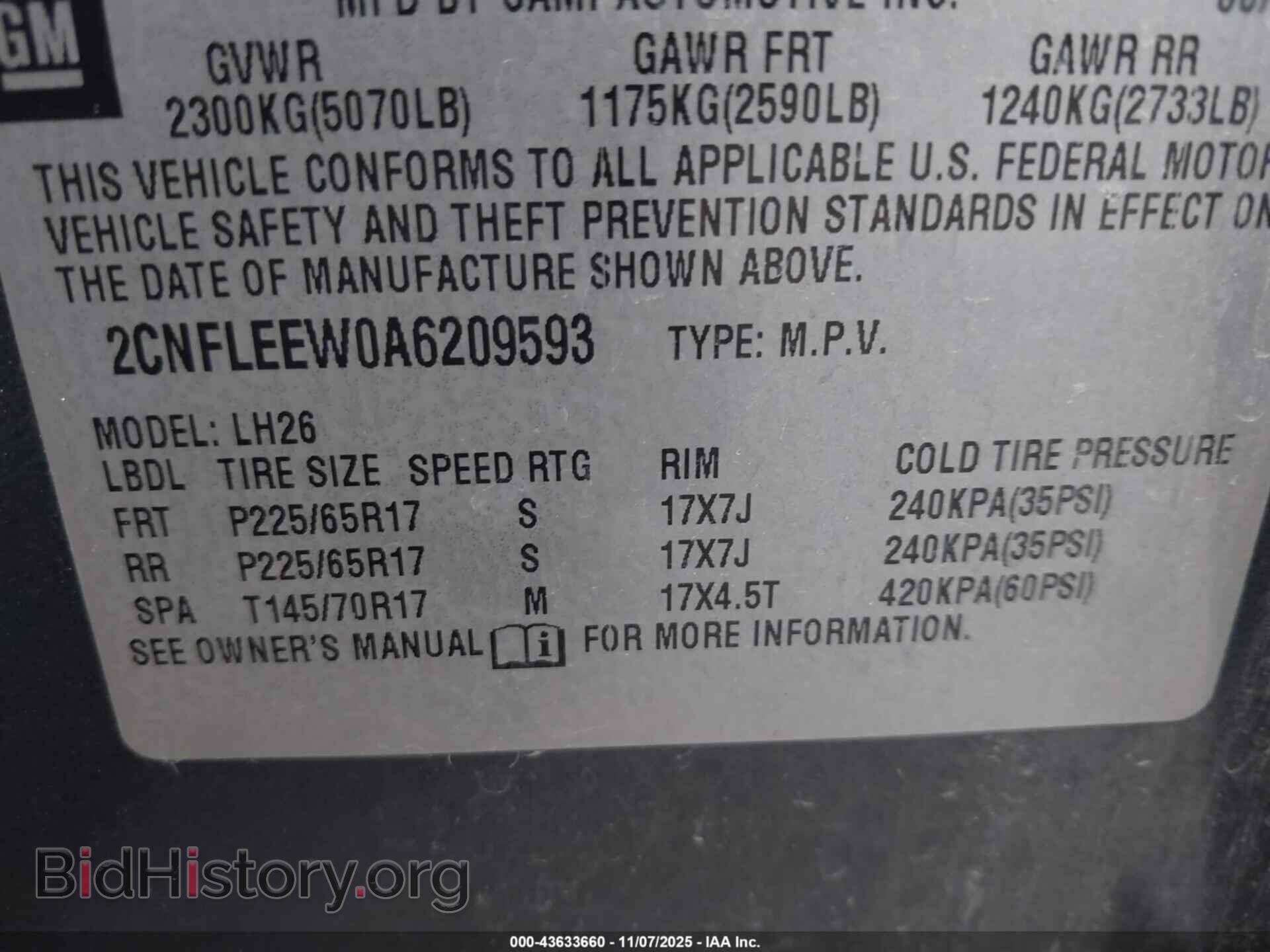 2010 CHEVROLET EQUINOX - VIN: 2CNFLEEW0A6209593 - Фото 9