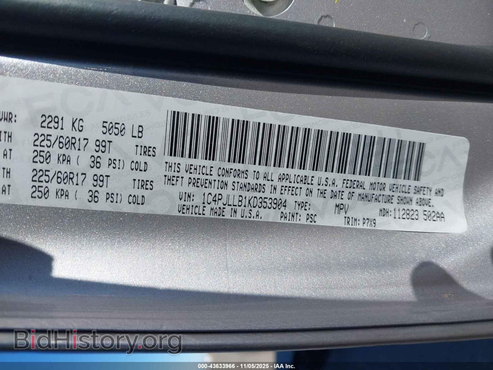 2019 JEEP CHEROKEE - VIN: 1C4PJLLB1KD353904 - Фото 9