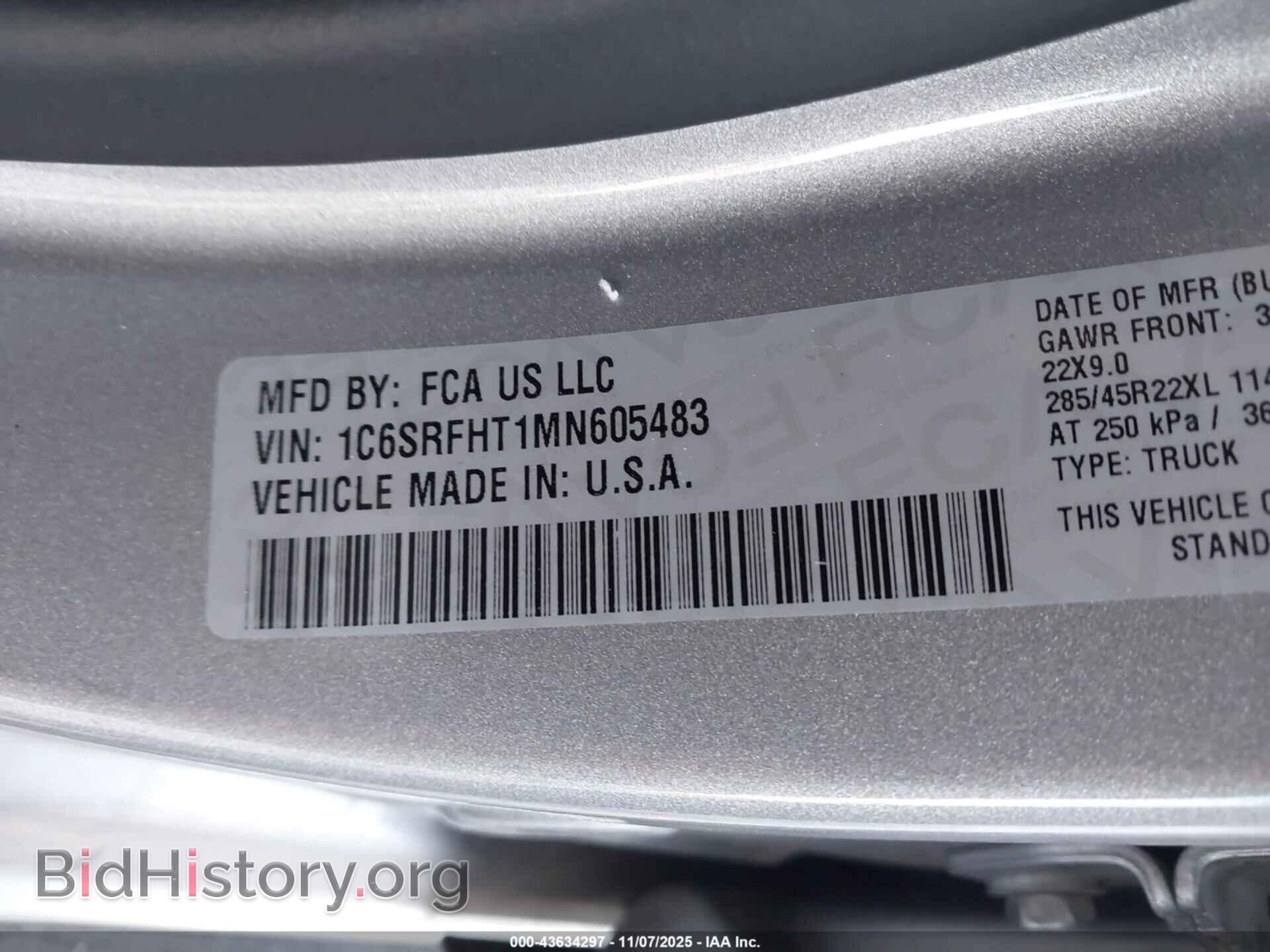 2021 RAM 1500 - VIN: 1C6SRFHT1MN605483 - Фото 9