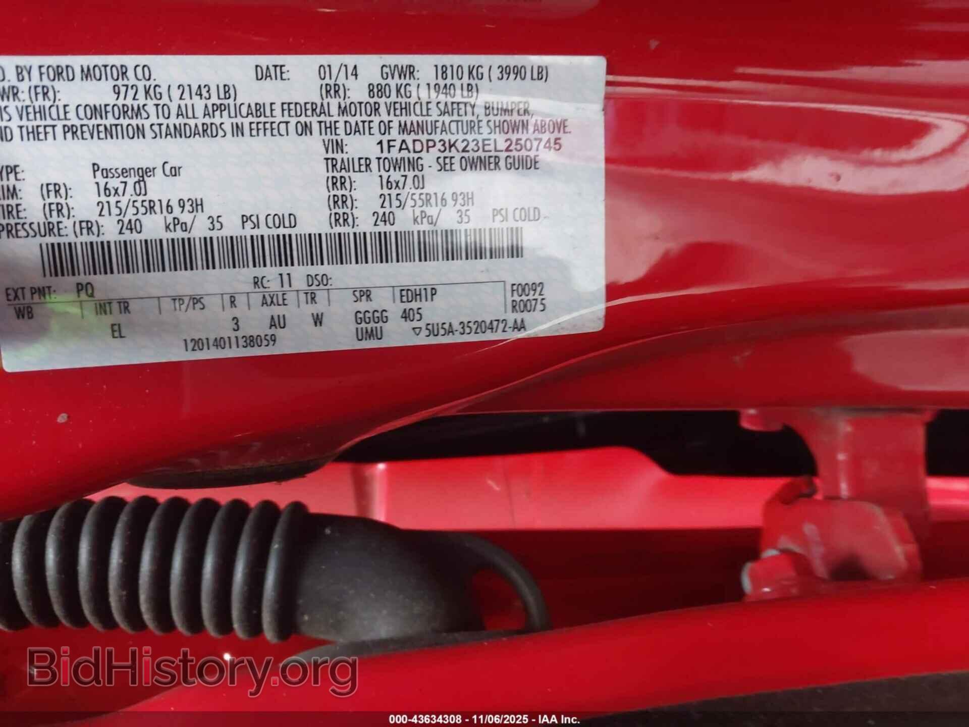 2014 FORD FOCUS - VIN: 1FADP3K23EL250745 - Фото 9