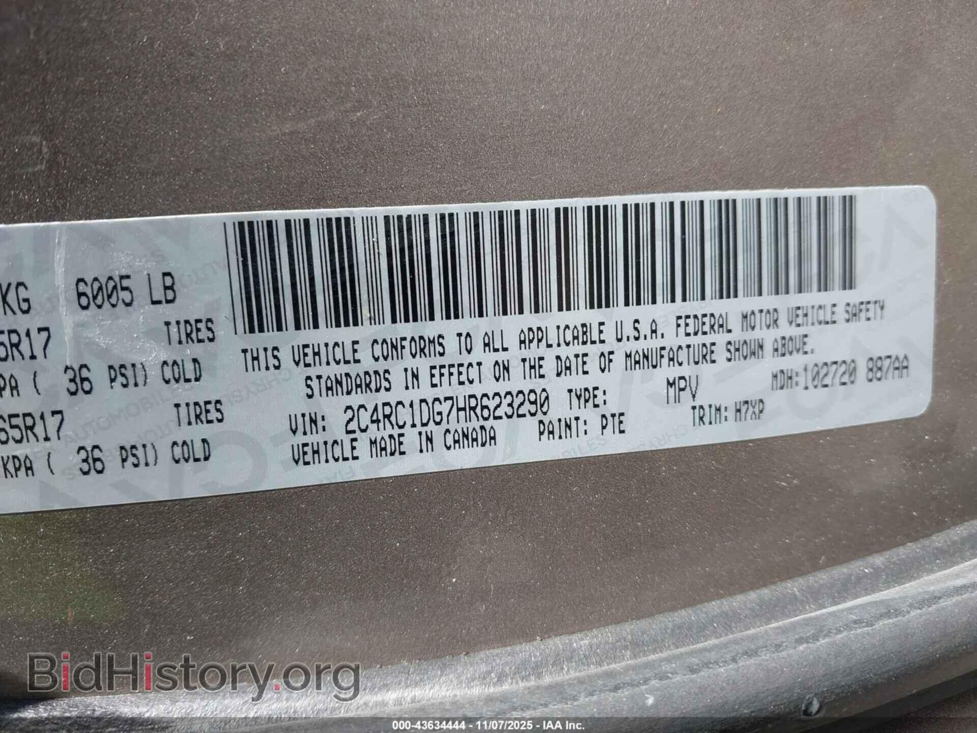 2017 CHRYSLER PACIFICA - VIN: 2C4RC1DG7HR623290 - Photo 9
