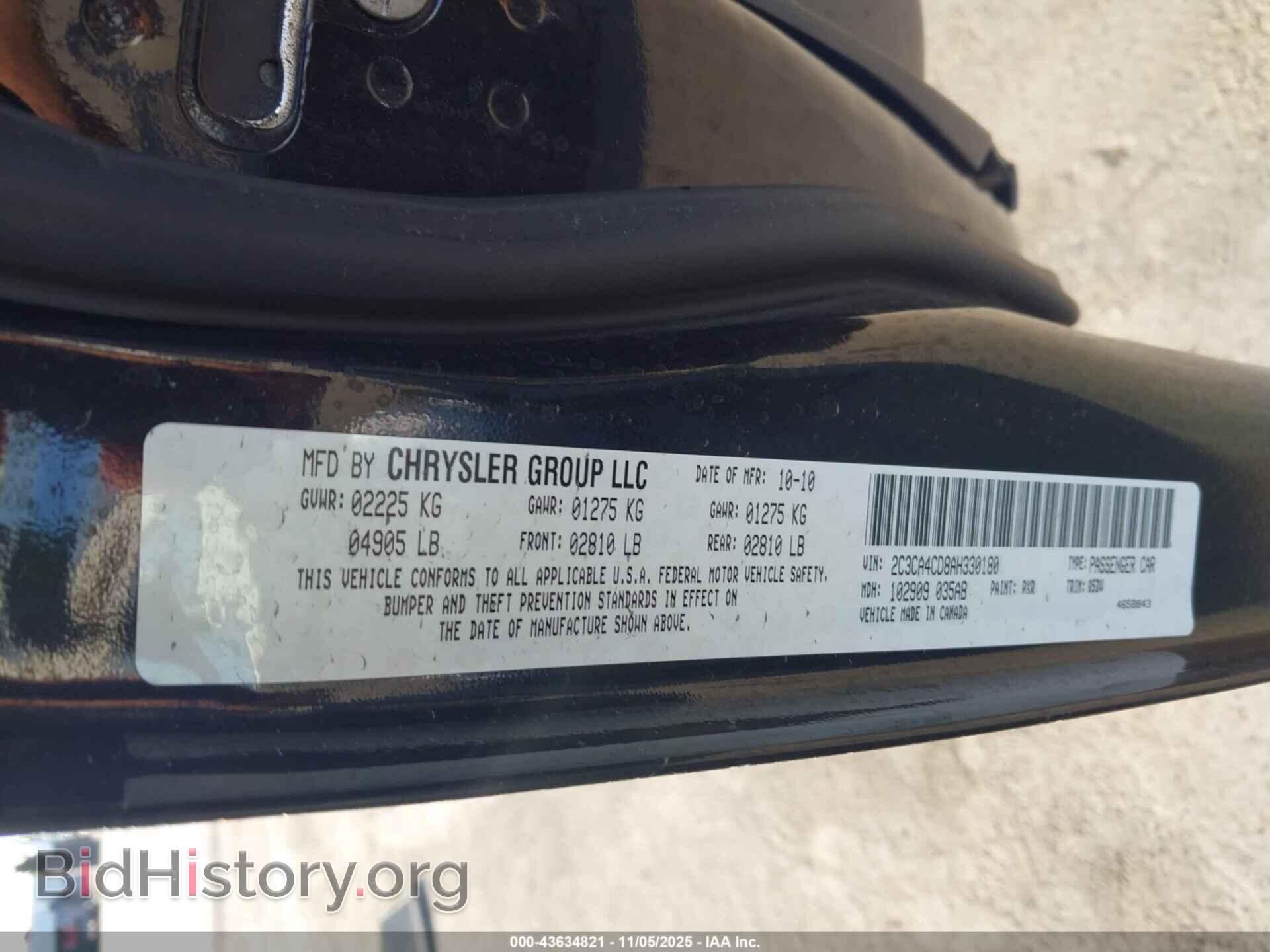 2010 CHRYSLER 300 - VIN: 2C3CA4CD8AH330180 - Фото 9