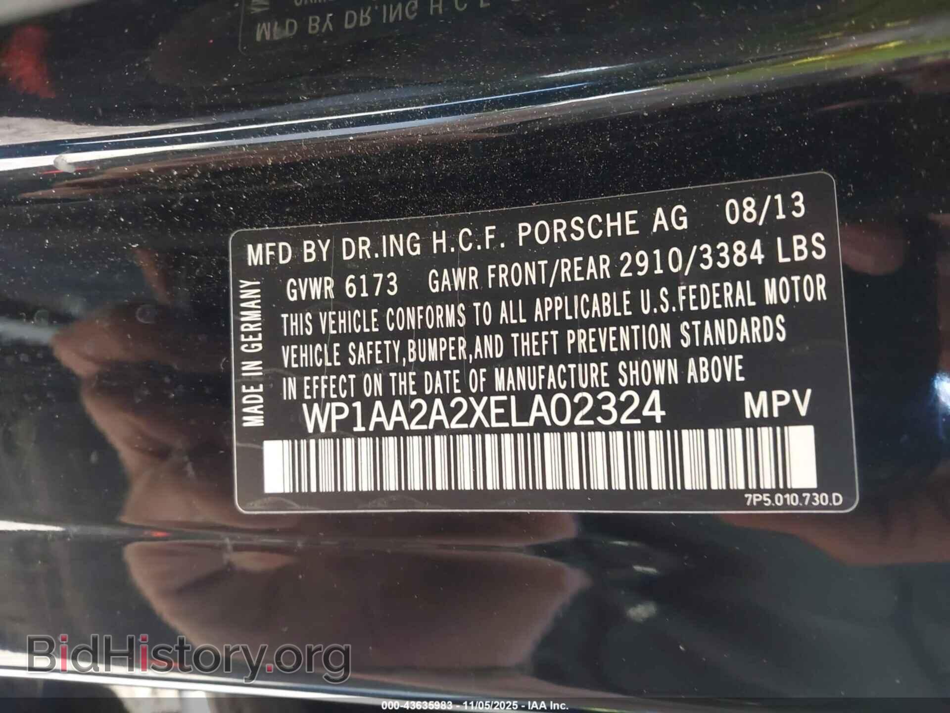 2014 PORSCHE CAYENNE - VIN: WP1AA2A2XELA02324 - Фото 9