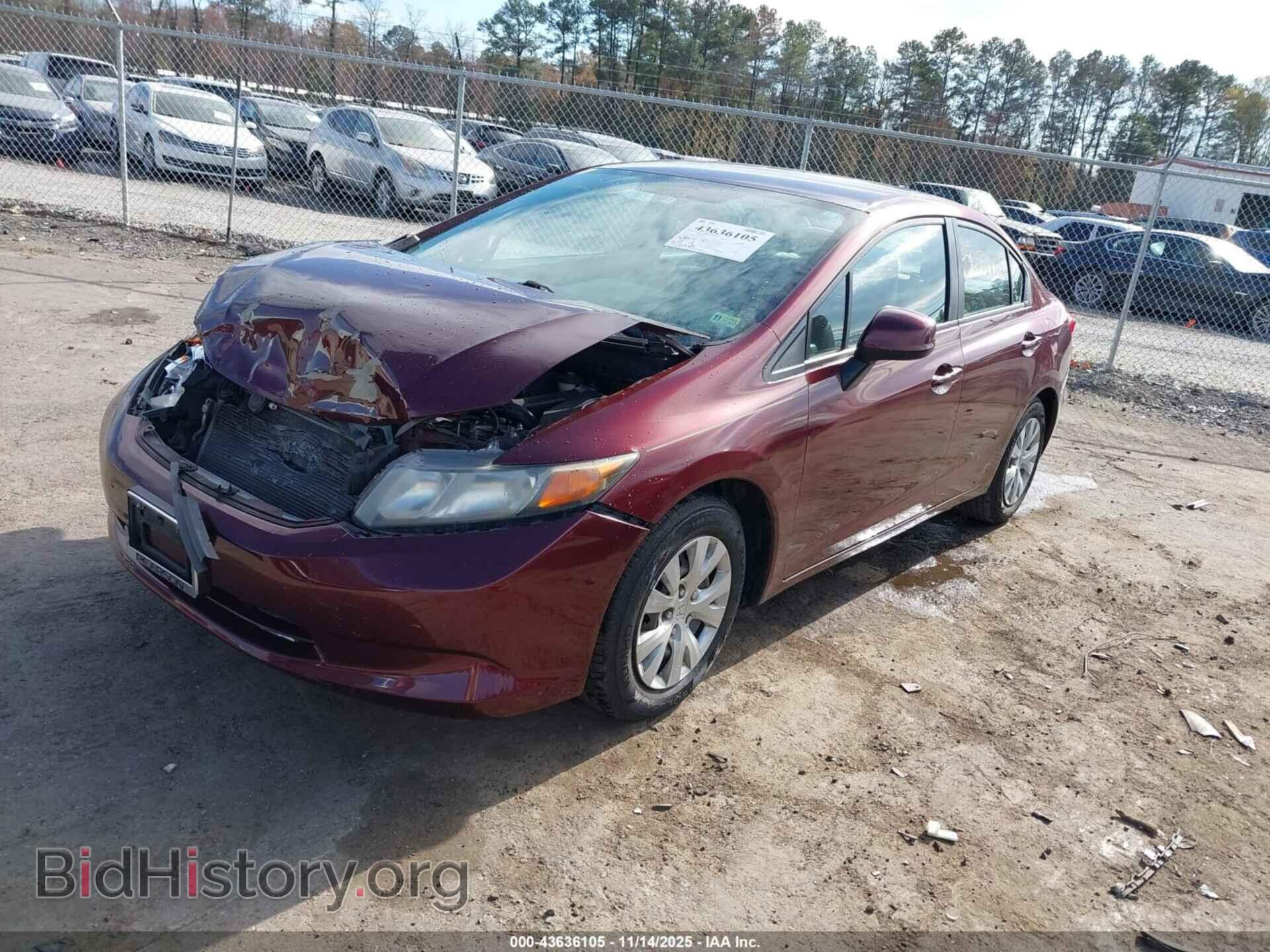 2012 HONDA CIVIC - VIN: 2HGFB2F52CH536520 - Фото 2