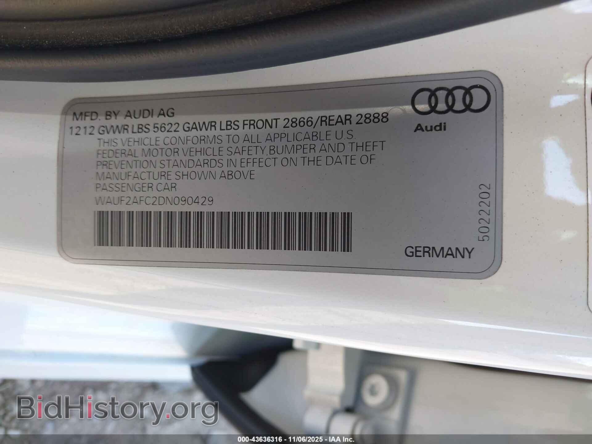 2013 AUDI S6 - VIN: WAUF2AFC2DN090429 - Фото 9