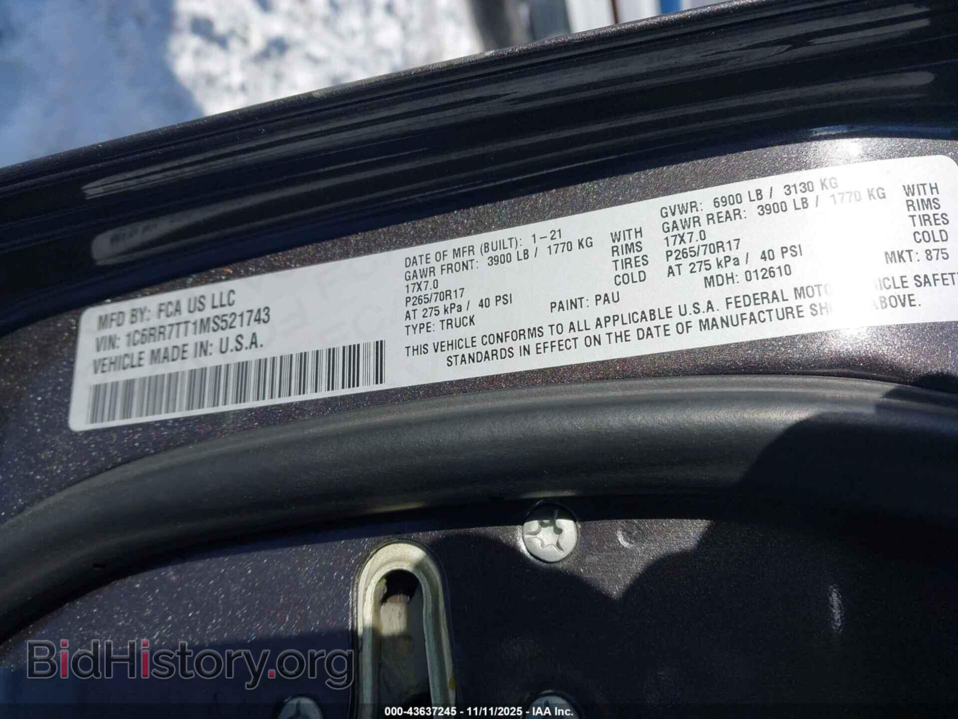 2021 RAM 1500 CLASSIC - VIN: 1C6RR7TT1MS521743 - Фото 9