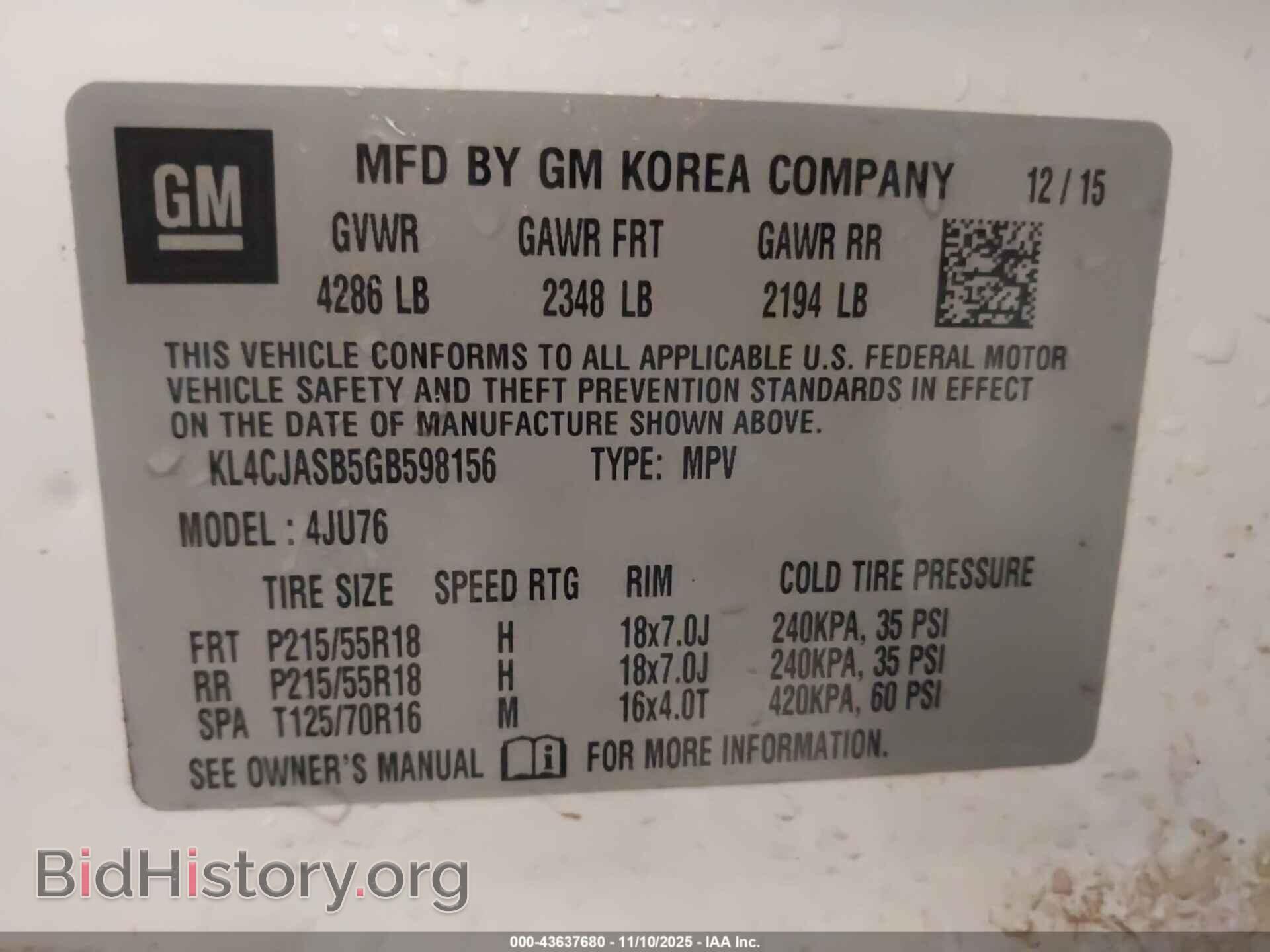 2016 BUICK ENCORE - VIN: KL4CJASB5GB598156 - Photo 9