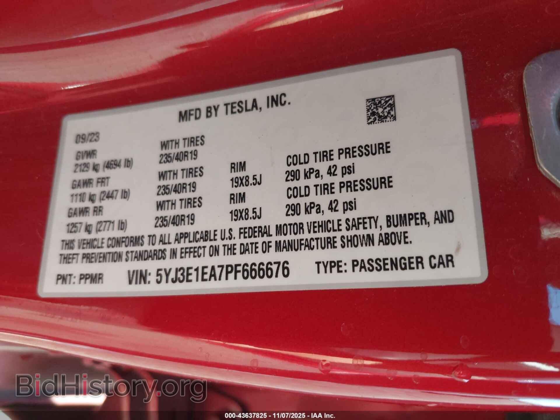 2023 TESLA MODEL 3 - VIN: 5YJ3E1EA7PF666676 - Фото 9