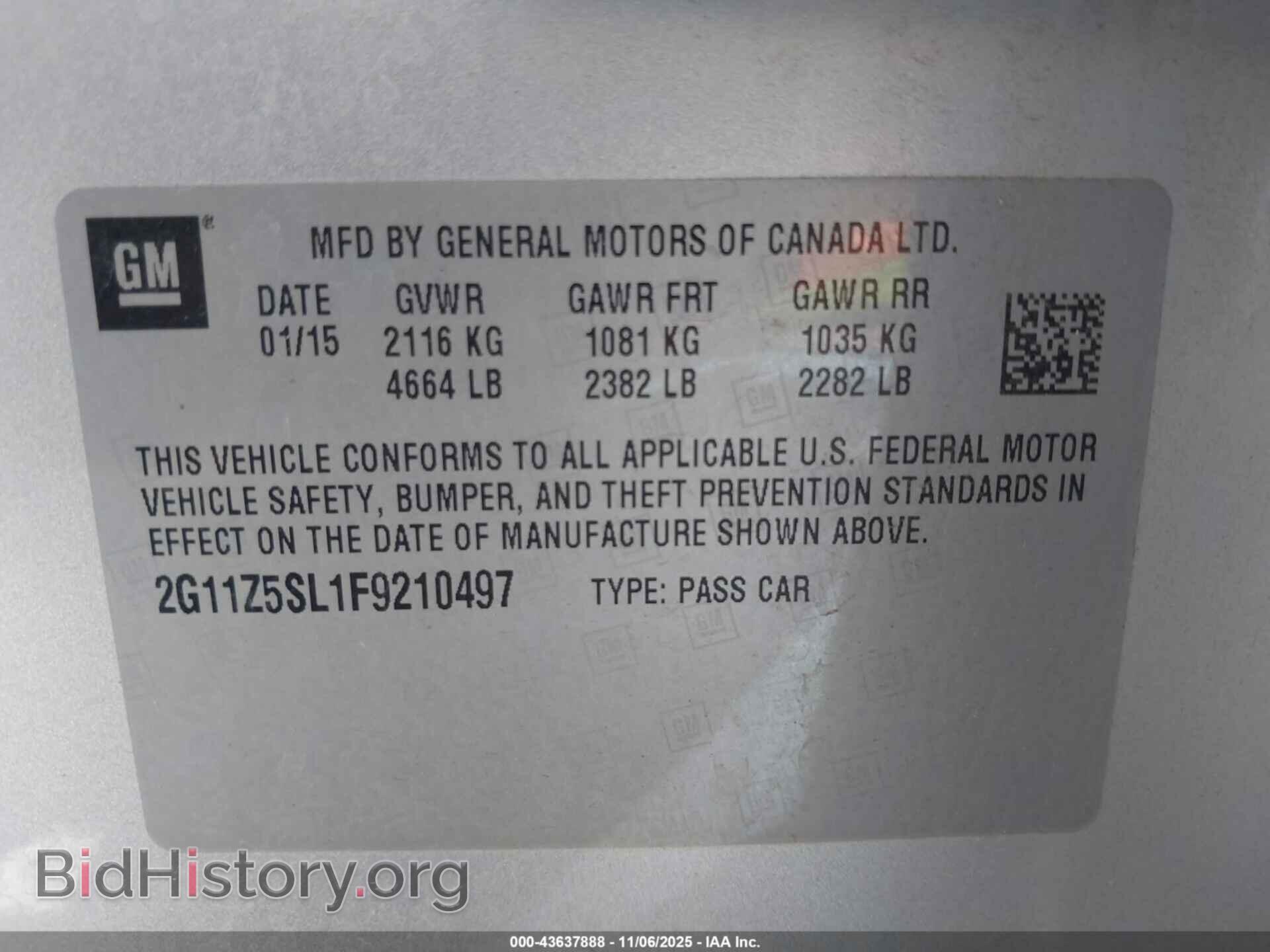 2015 CHEVROLET IMPALA - VIN: 2G11Z5SL1F9210497 - Фото 9