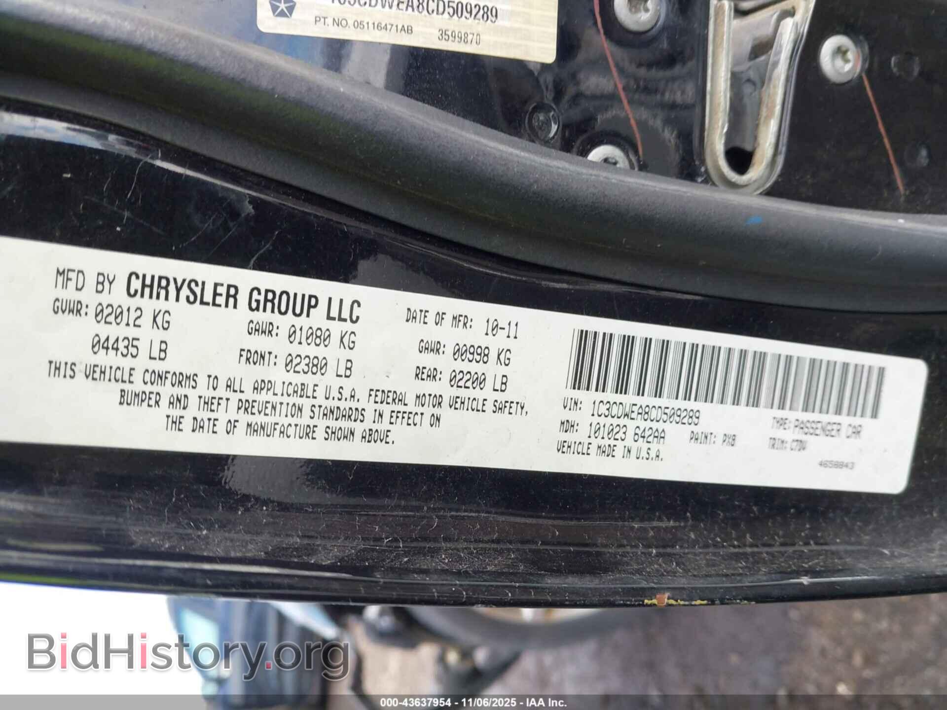 2012 DODGE CALIBER - VIN: 1C3CDWEA8CD509289 - Photo 9