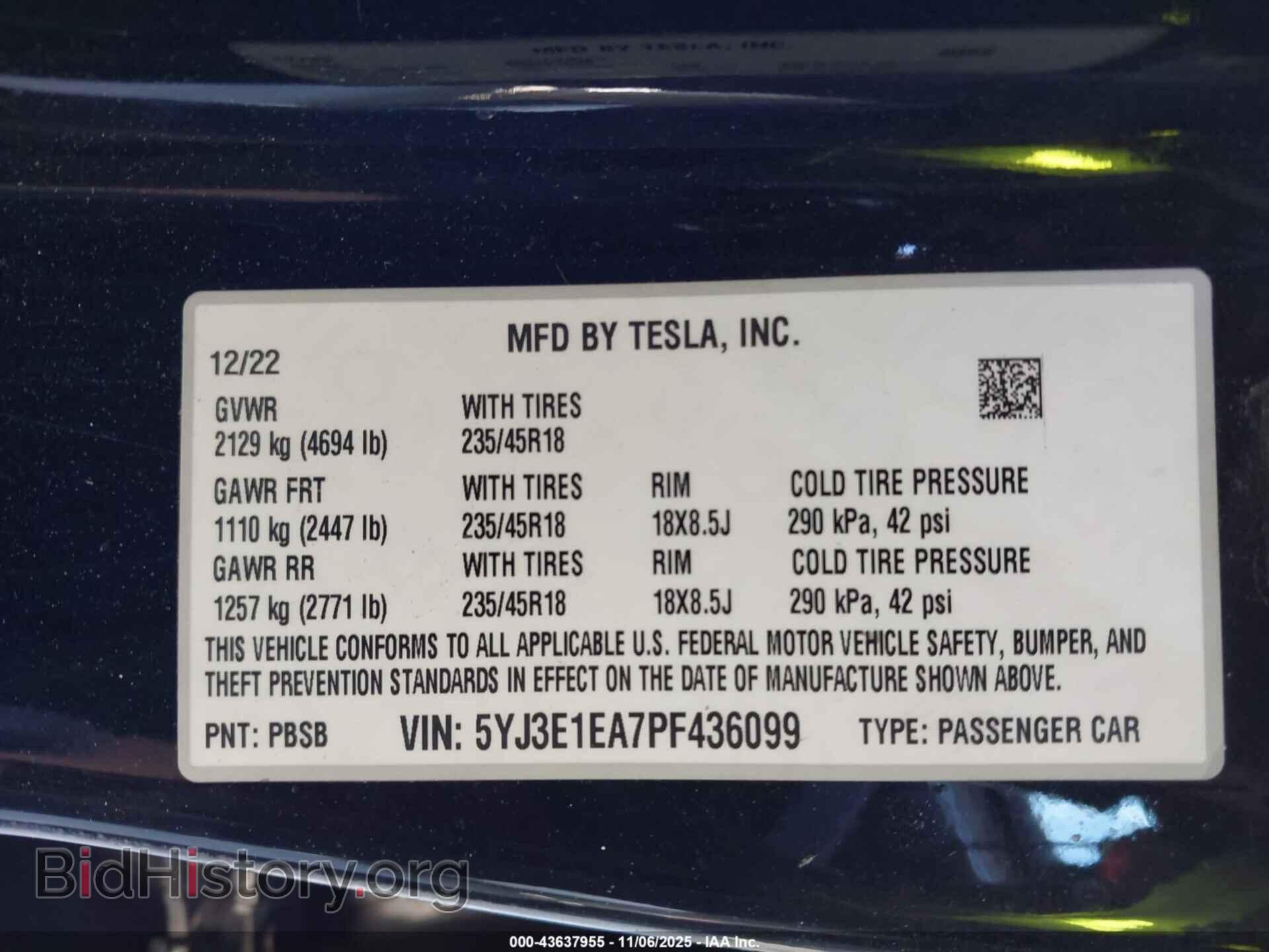 2023 TESLA MODEL 3 - VIN: 5YJ3E1EA7PF436099 - Фото 9