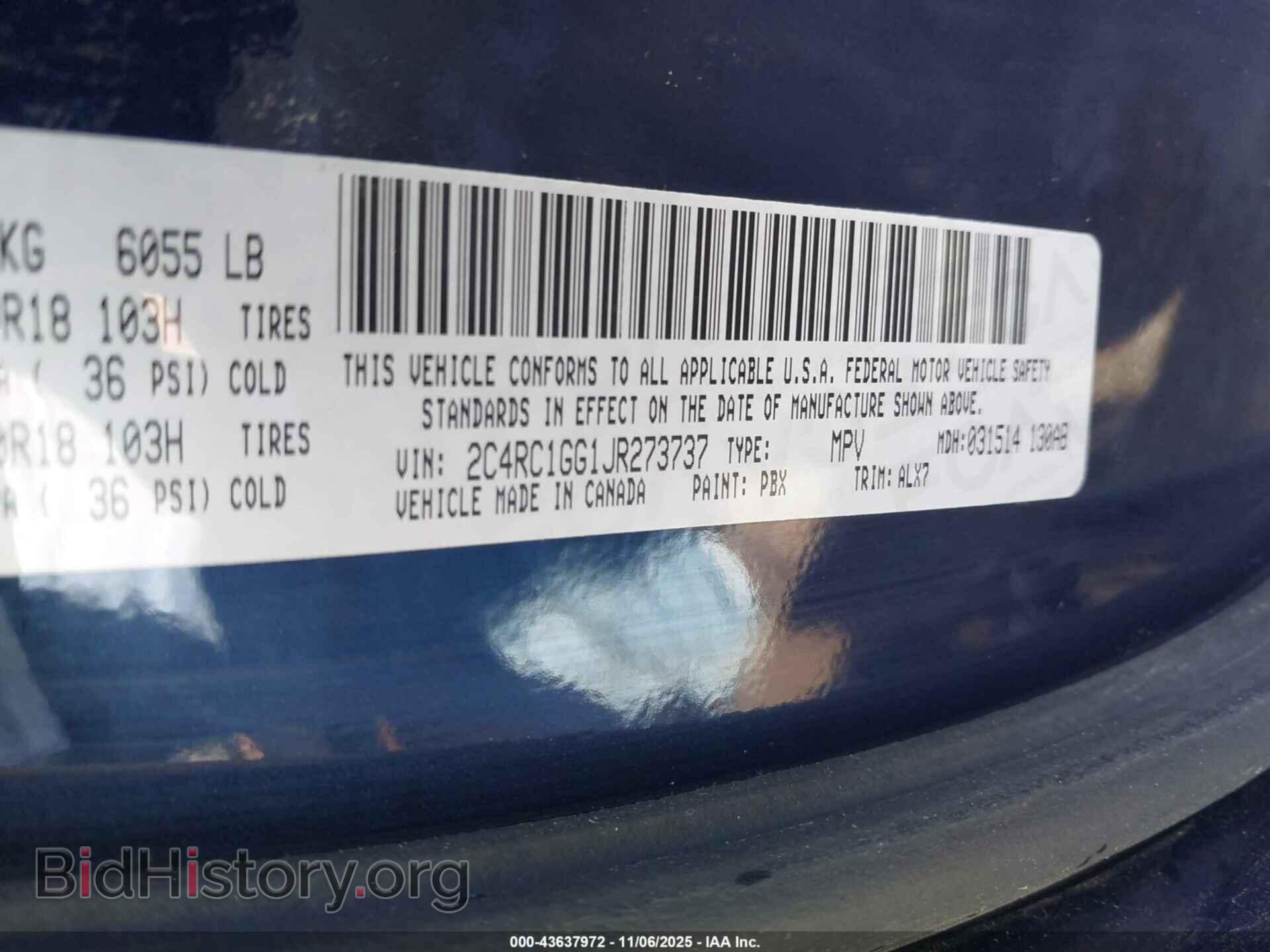 2018 CHRYSLER PACIFICA - VIN: 2C4RC1GG1JR273737 - Фото 9