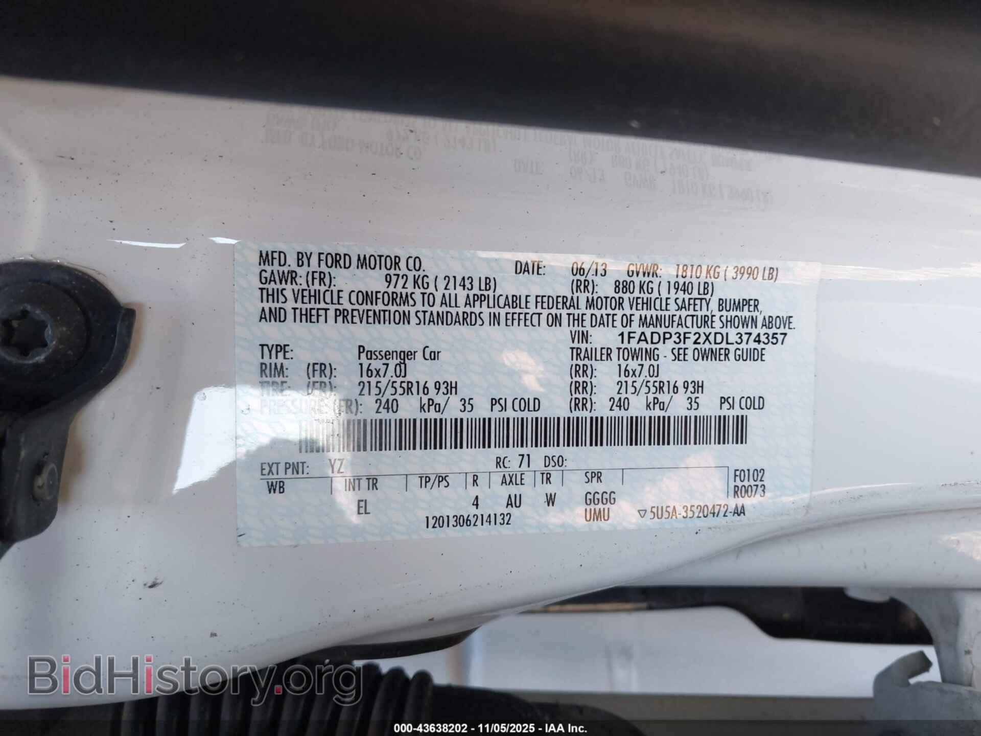 2013 FORD FOCUS - VIN: 1FADP3F2XDL374357 - Фото 9