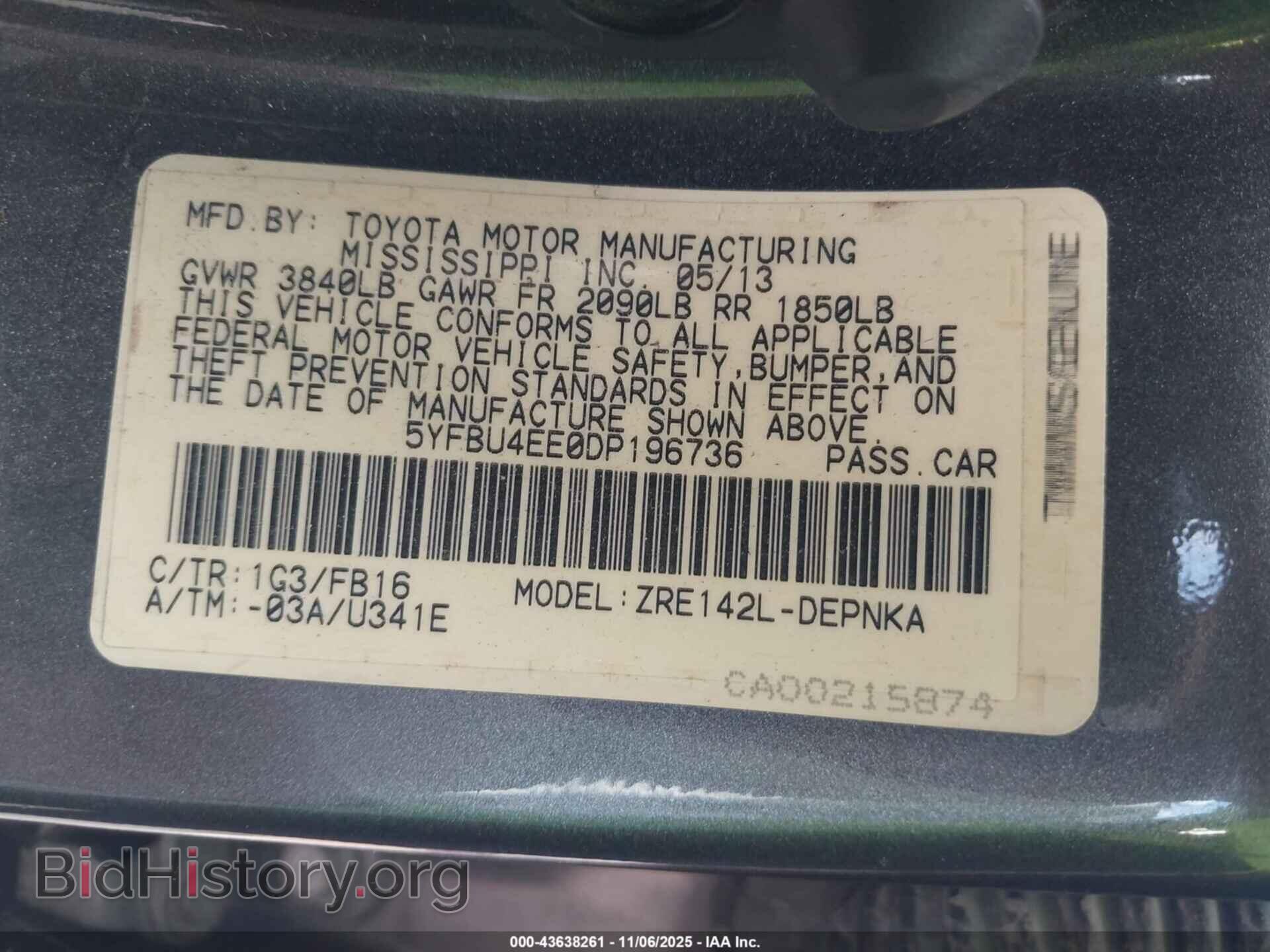 2013 TOYOTA COROLLA - VIN: 5YFBU4EE0DP196736 - Фото 9