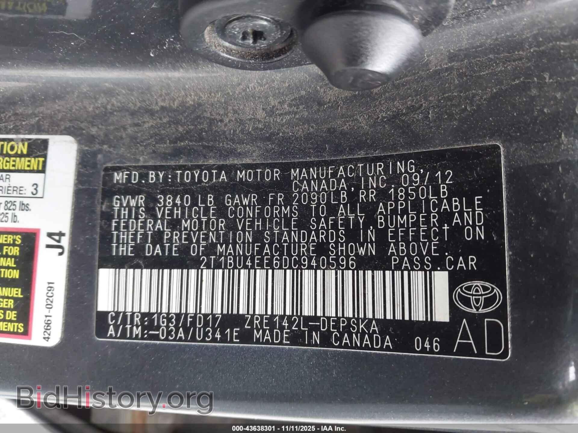 2013 TOYOTA COROLLA - VIN: 2T1BU4EE6DC940596 - Фото 9