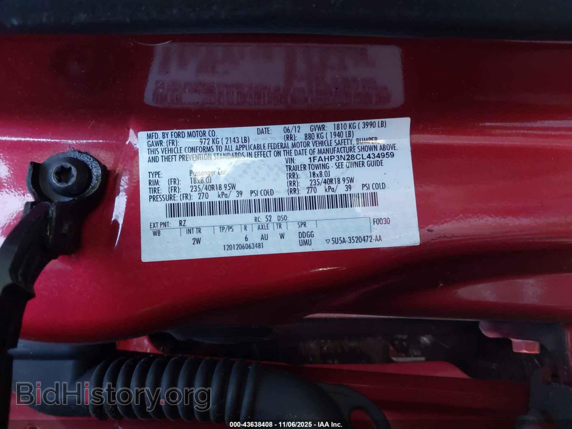 2012 FORD FOCUS - VIN: 1FAHP3N28CL434959 - Фото 9