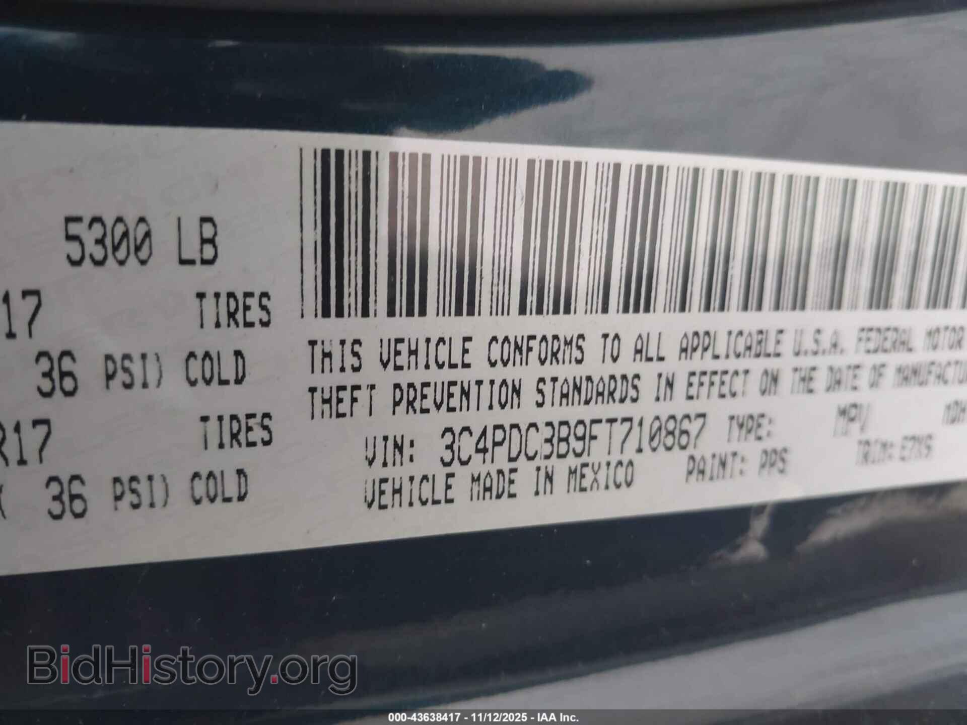 2015 DODGE JOURNEY - VIN: 3C4PDCBB9FT710867 - Фото 9