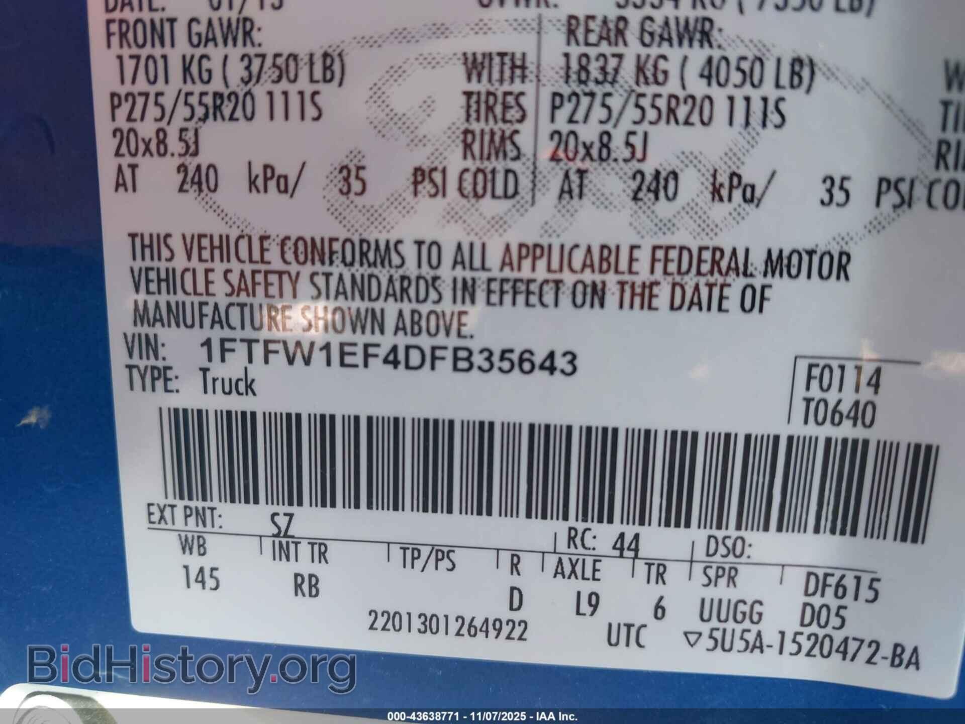 2013 FORD F-150 - VIN: 1FTFW1EF4DFB35643 - Фото 9