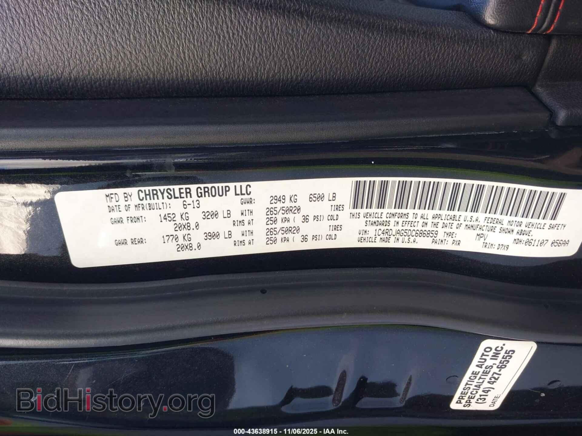 2013 DODGE DURANGO - VIN: 1C4RDJAG5DC686859 - Photo 9