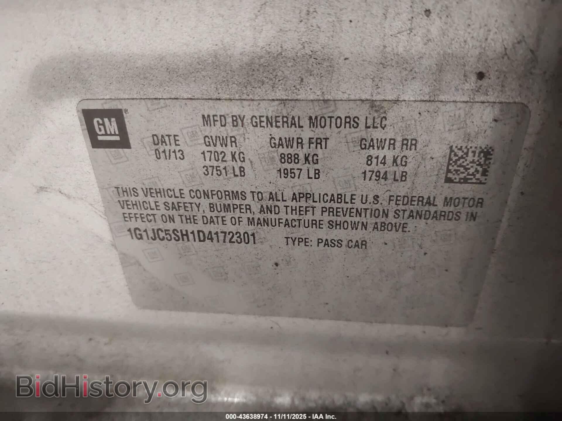2013 CHEVROLET SONIC - VIN: 1G1JC5SH1D4172301 - Фото 9