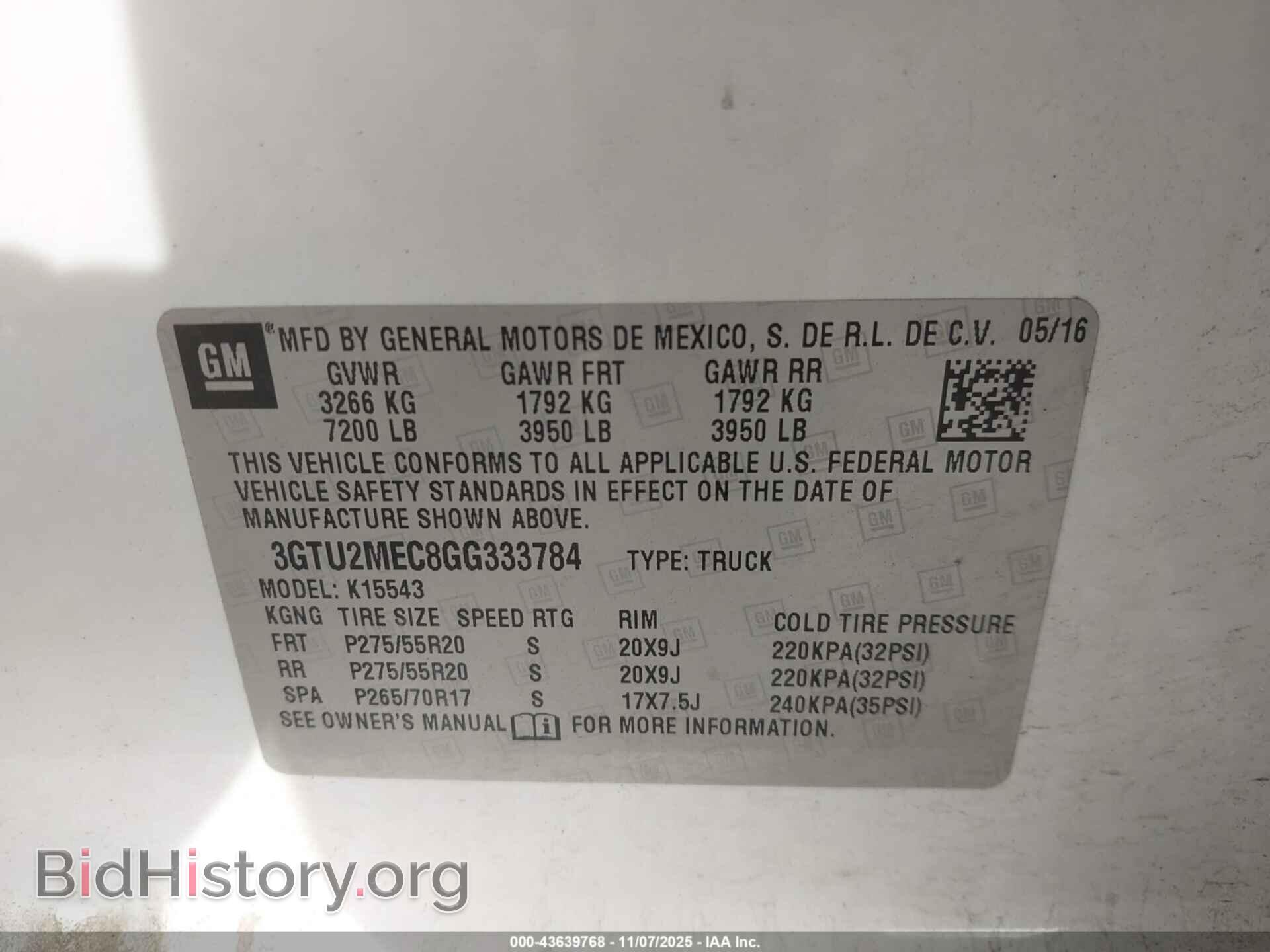 2016 GMC SIERRA 1500 - VIN: 3GTU2MEC8GG333784 - Фото 9
