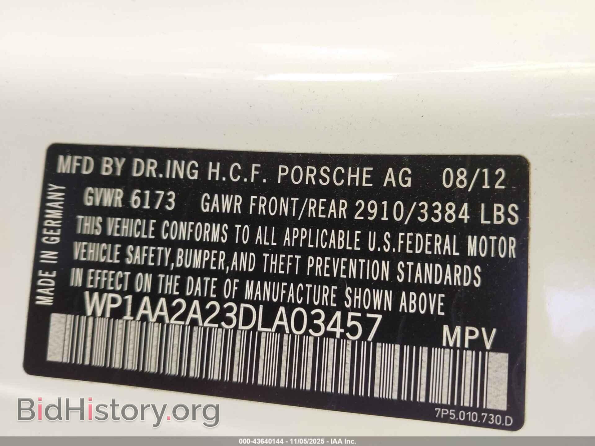 2013 PORSCHE CAYENNE - VIN: WP1AA2A23DLA03457 - Photo 9