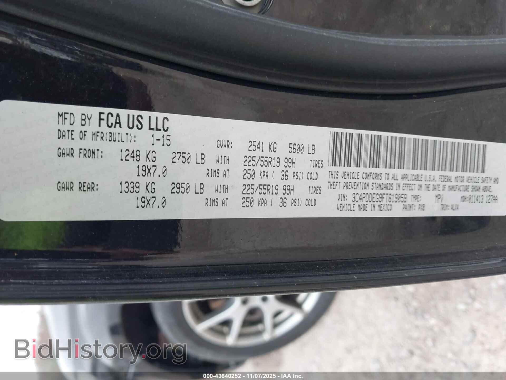 2015 DODGE JOURNEY - VIN: 3C4PDDEG9FT619059 - Фото 9