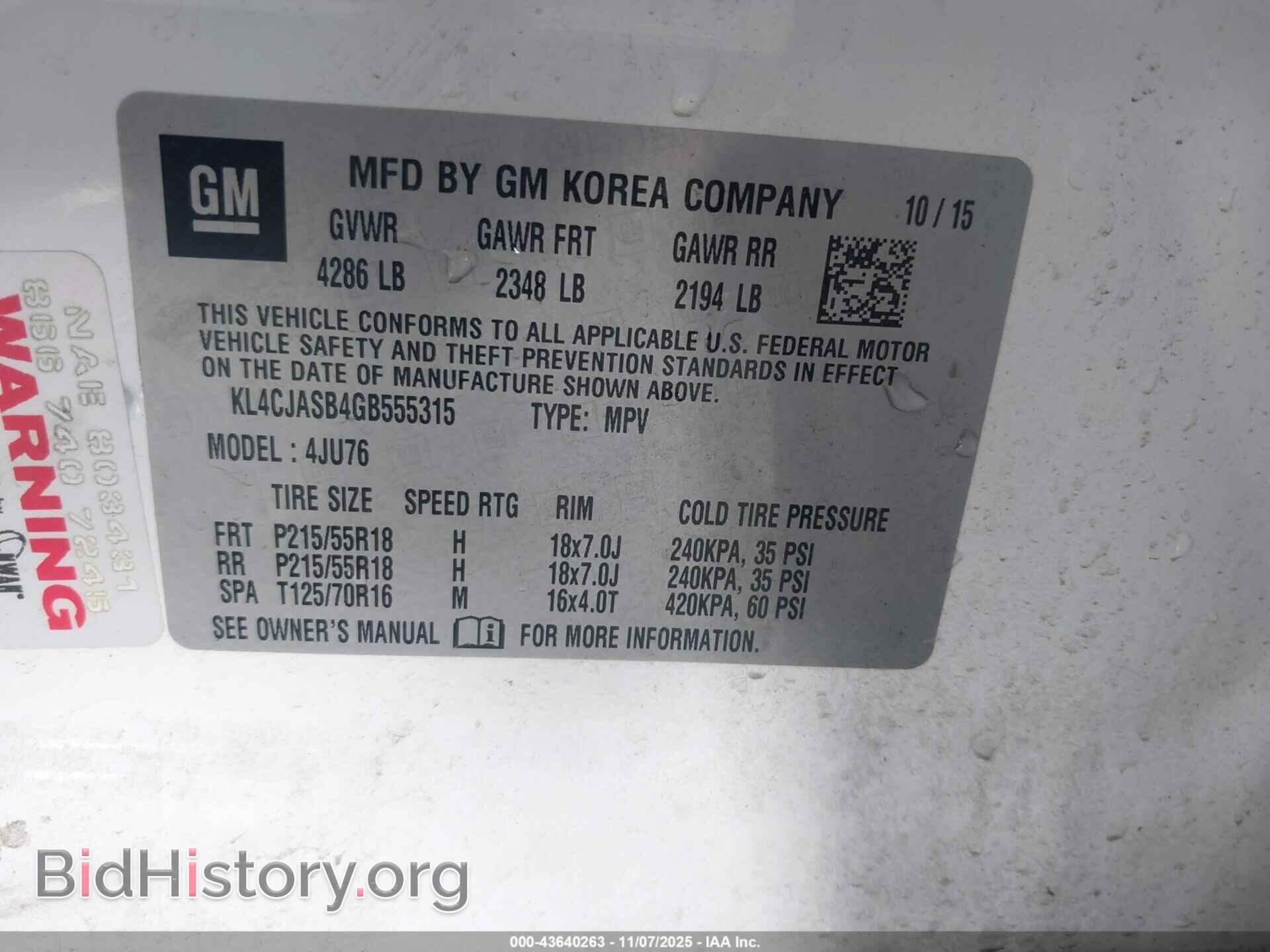 2016 BUICK ENCORE - VIN: KL4CJASB4GB555315 - Photo 9