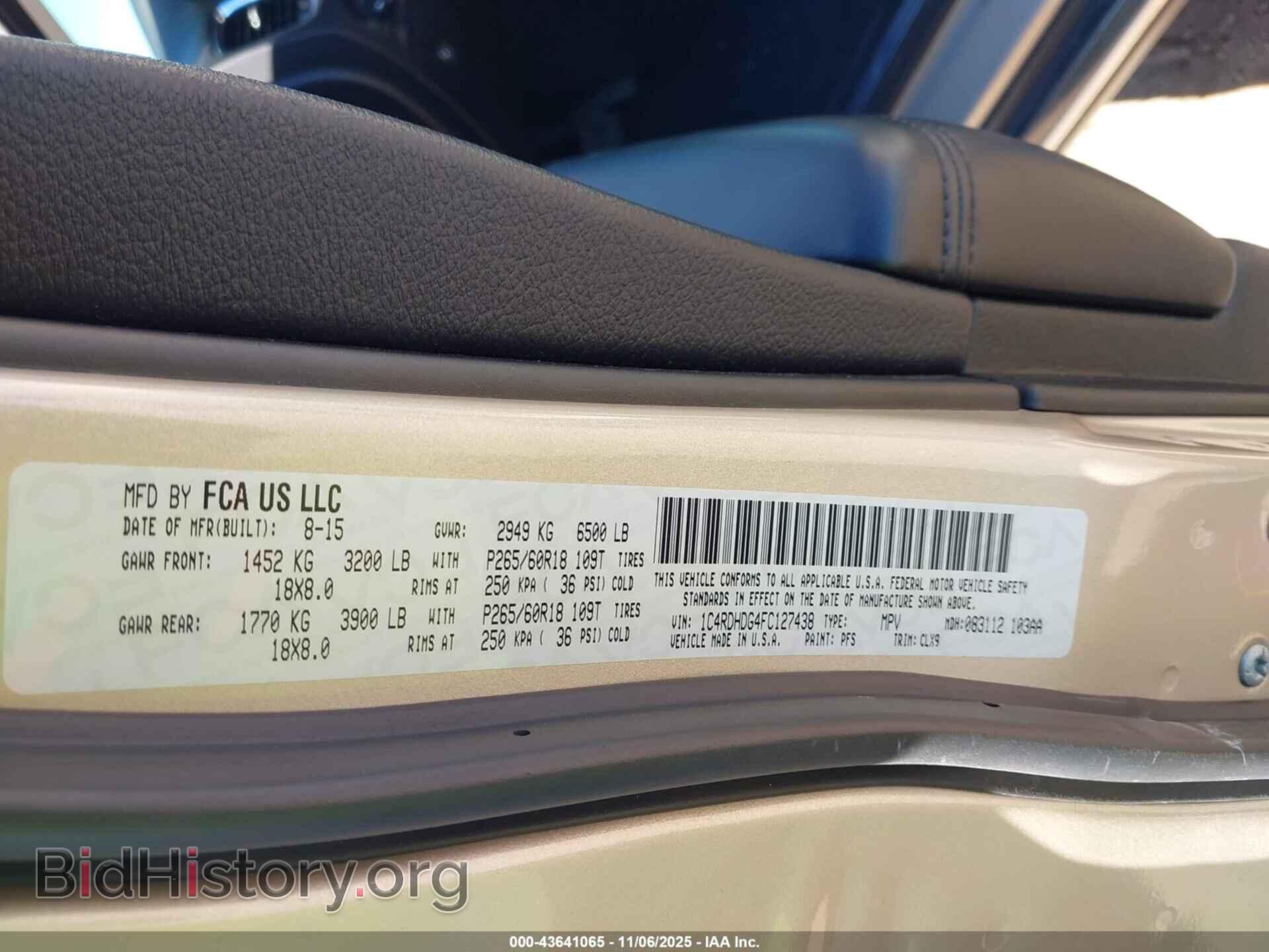 2015 DODGE DURANGO - VIN: 1C4RDHDG4FC127438 - Фото 9