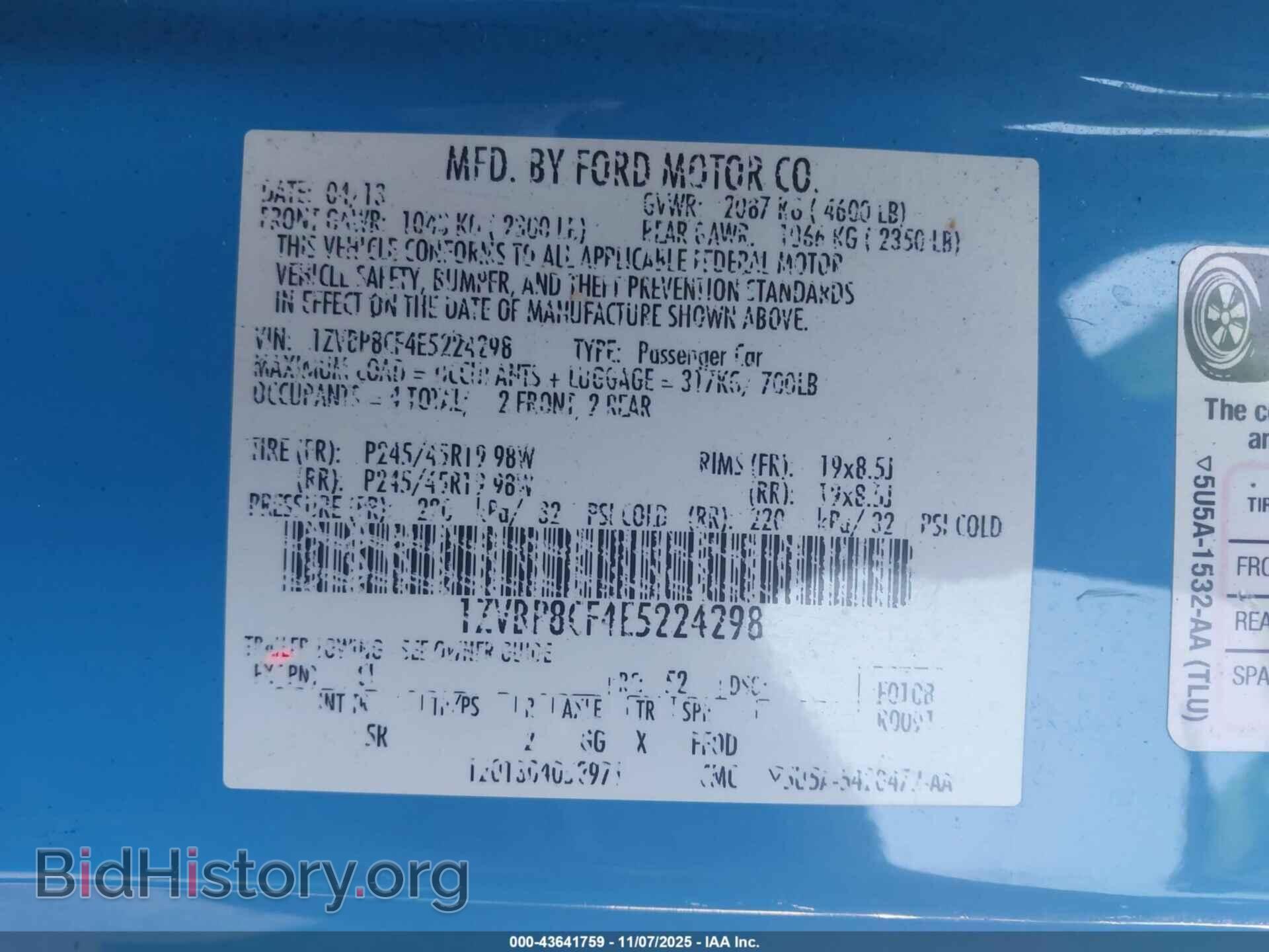 2014 FORD MUSTANG - VIN: 1ZVBP8CF4E5224298 - Фото 9