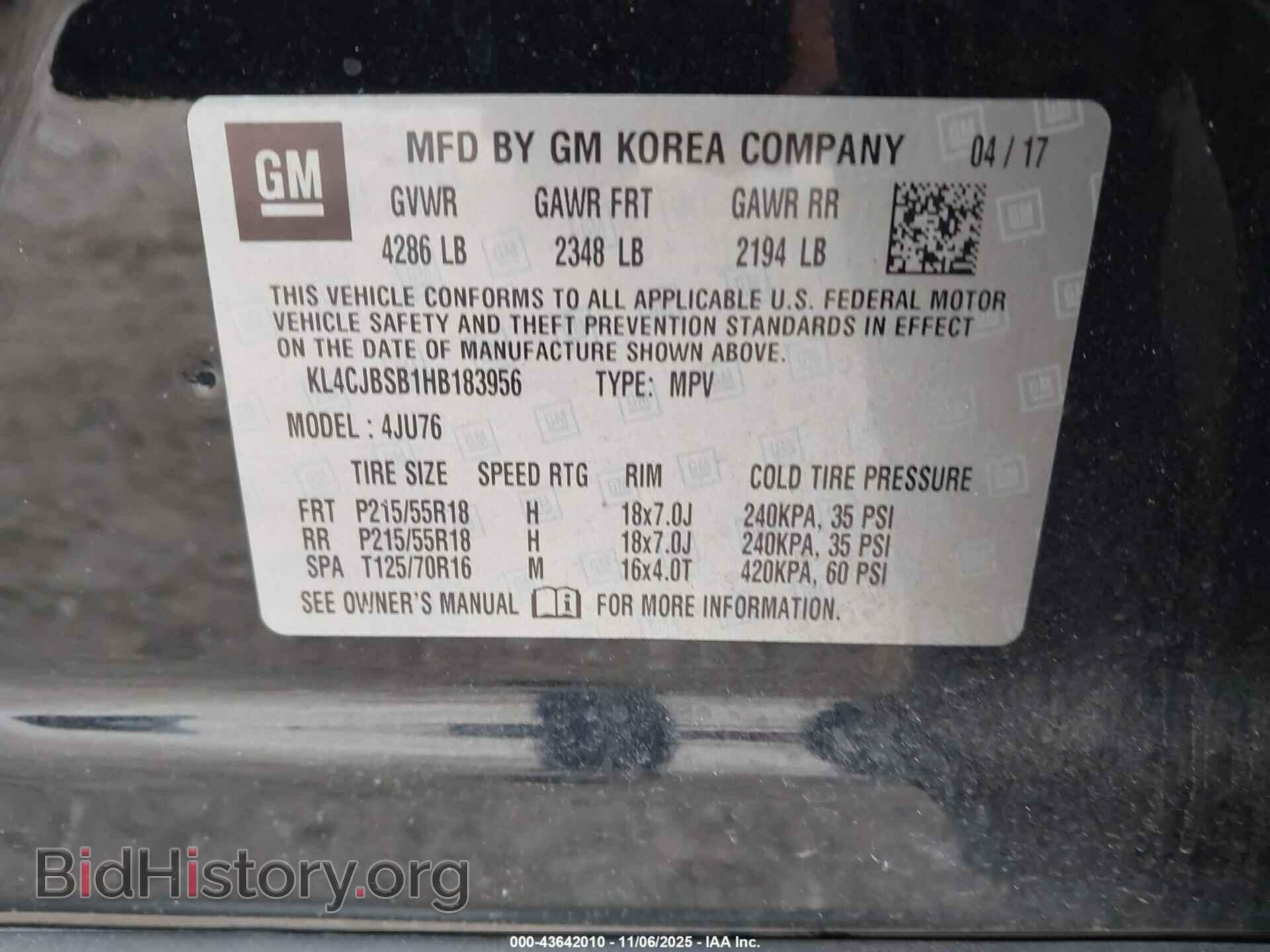 2017 BUICK ENCORE - VIN: KL4CJBSB1HB183956 - Фото 9