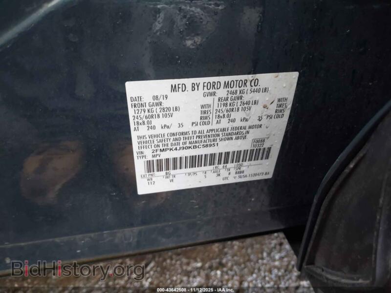 2019 Ford EDGE (VIN 2FMPK4J90KBC58951) — photo 9 of 16