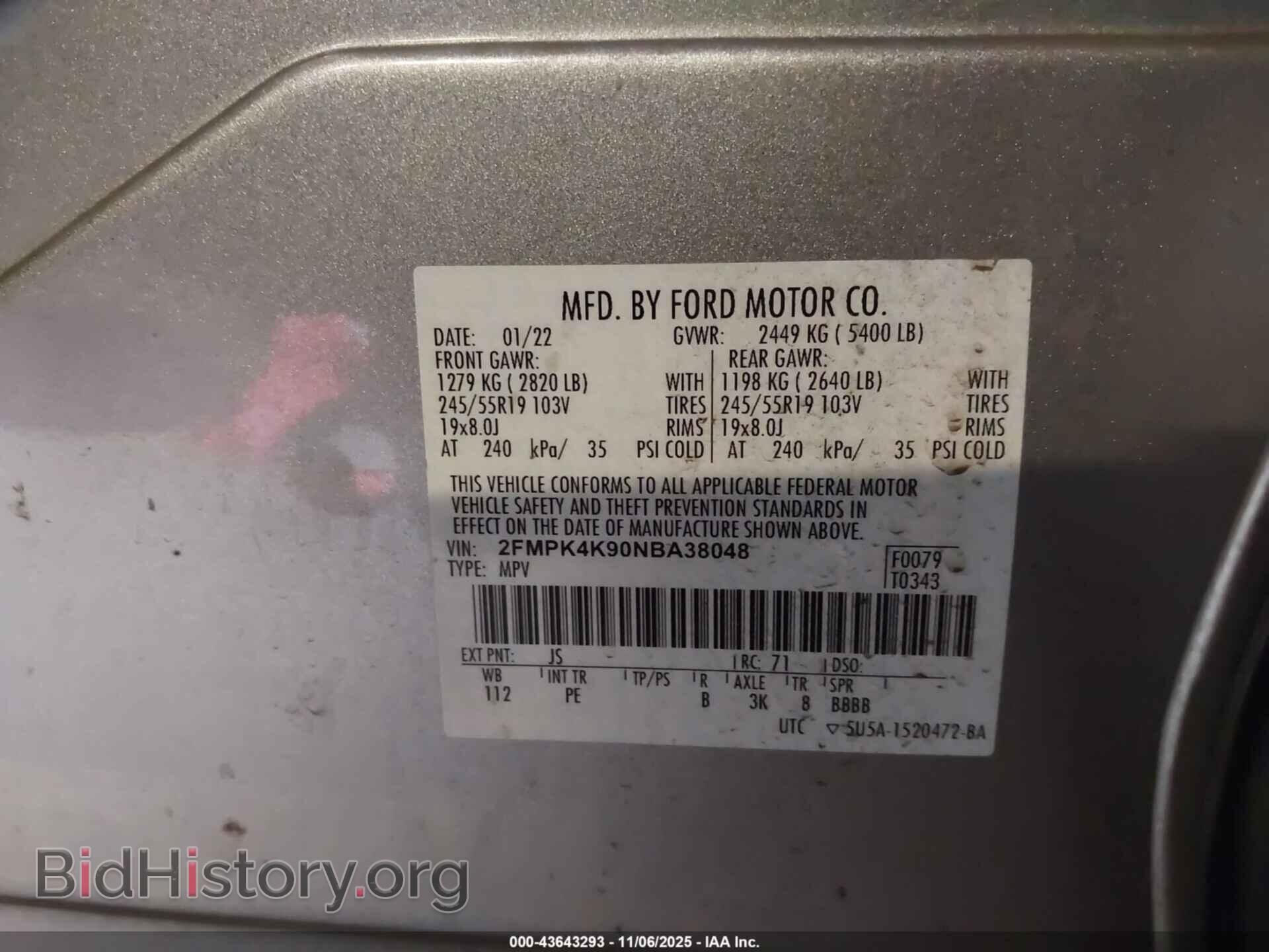 2022 FORD EDGE - VIN: 2FMPK4K90NBA38048 - Photo 9