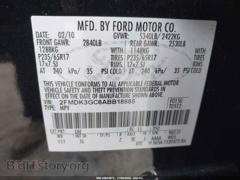 2010 Ford EDGE (VIN 2FMDK3GC6ABB18885) — photo 9 of 11