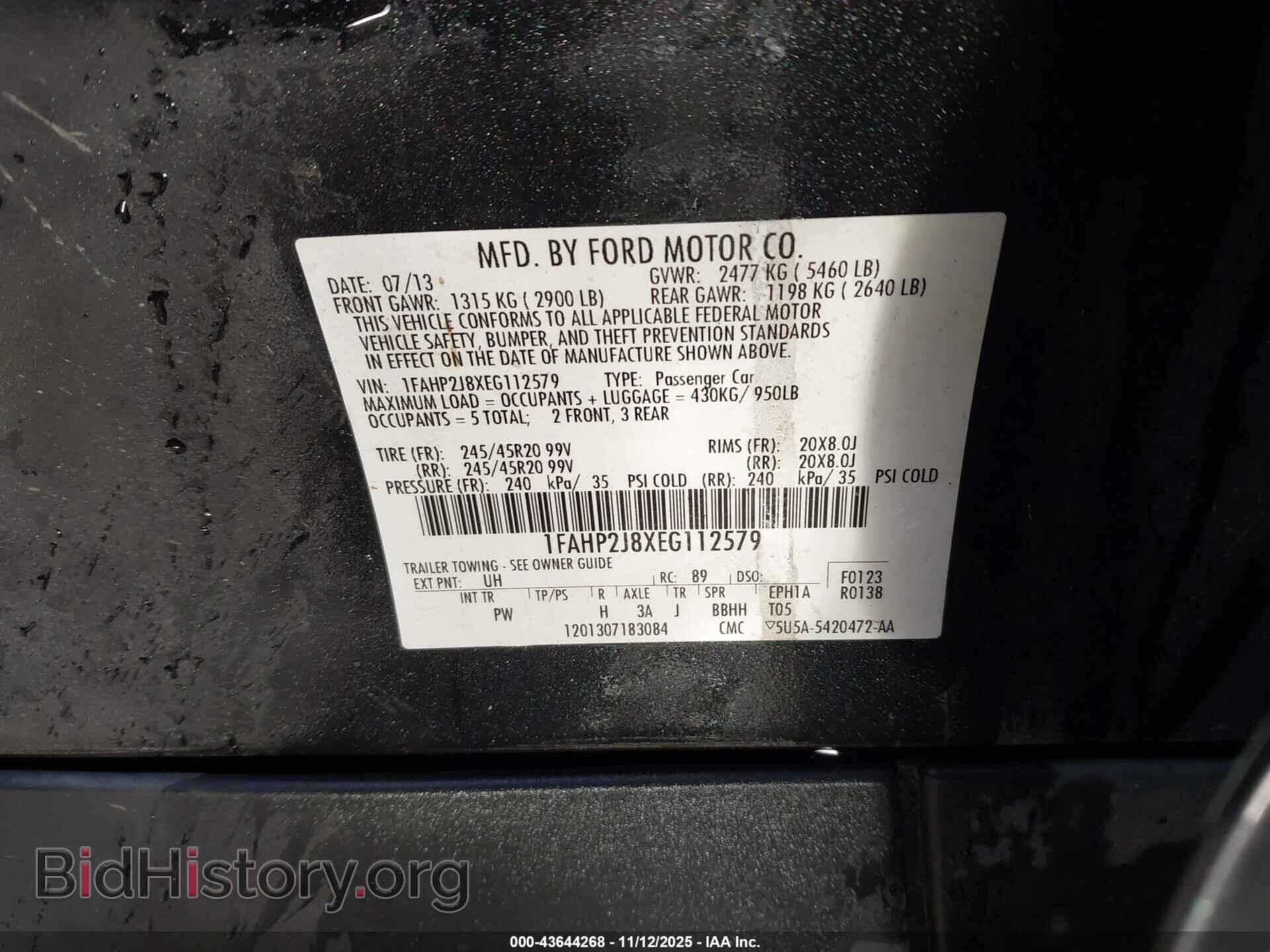 2014 FORD TAURUS - VIN: 1FAHP2J8XEG112579 - Фото 9