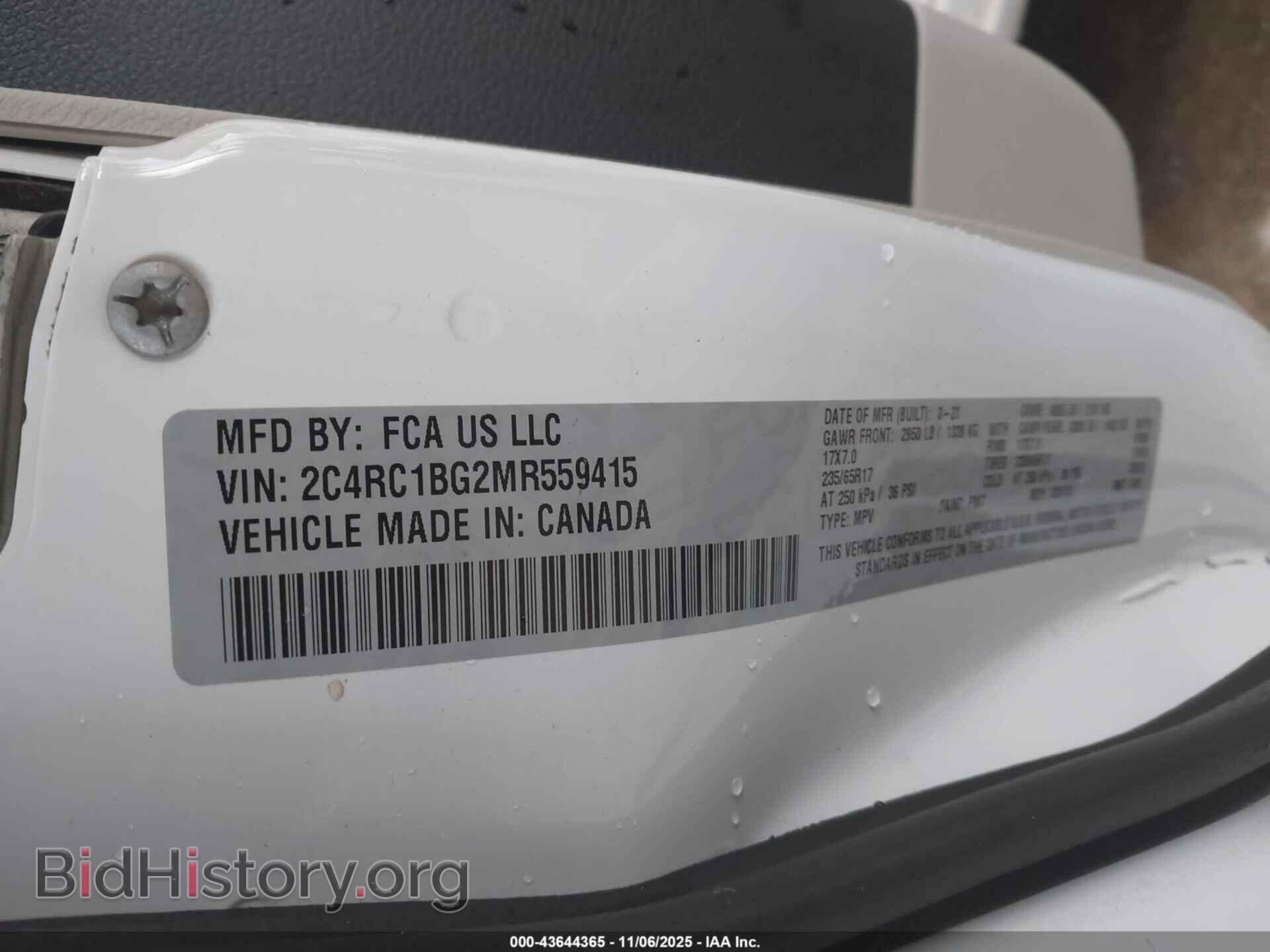 2021 CHRYSLER PACIFICA - VIN: 2C4RC1BG2MR559415 - Фото 9
