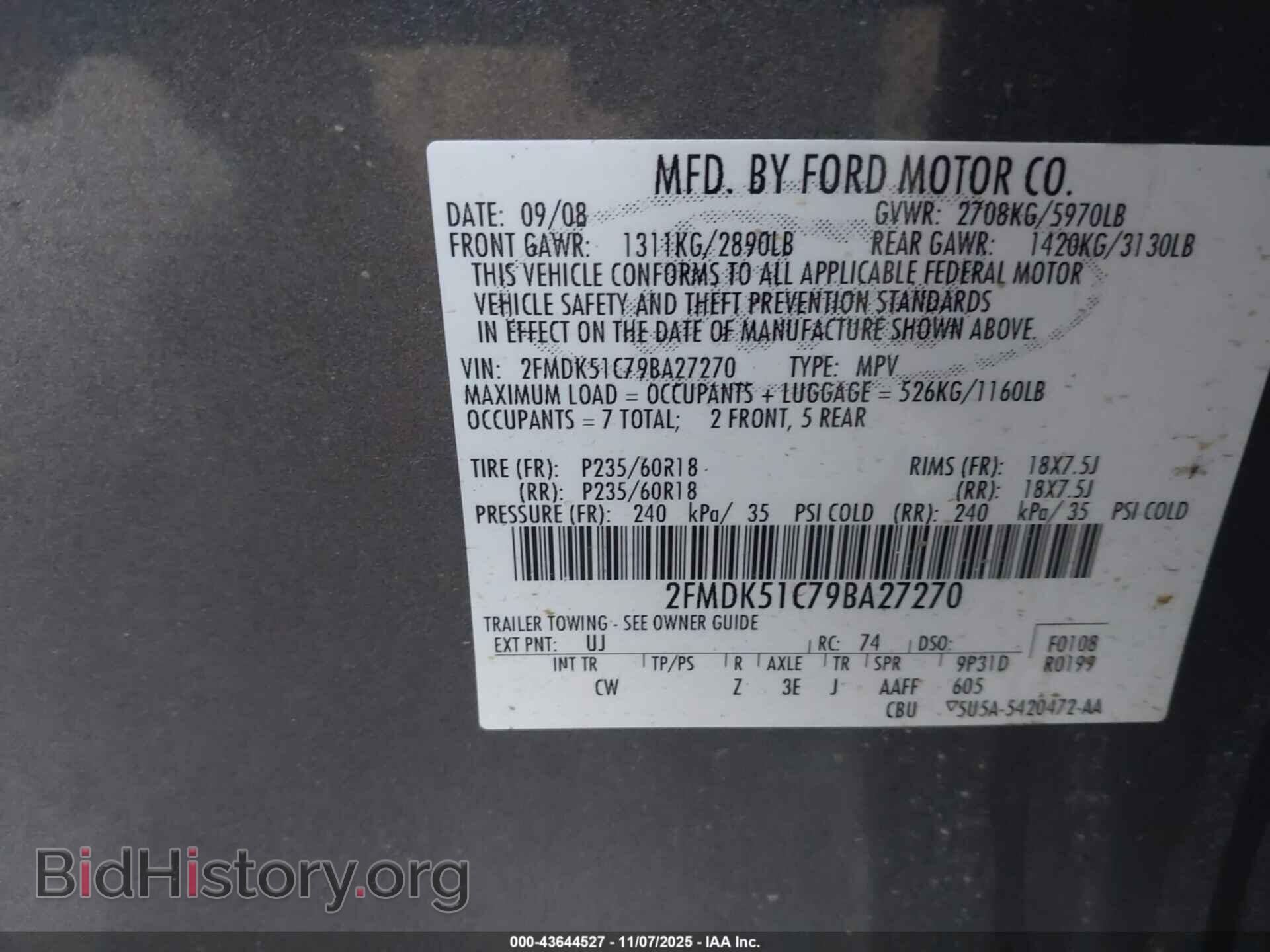 2009 FORD FLEX - VIN: 2FMDK51C79BA27270 - Photo 9