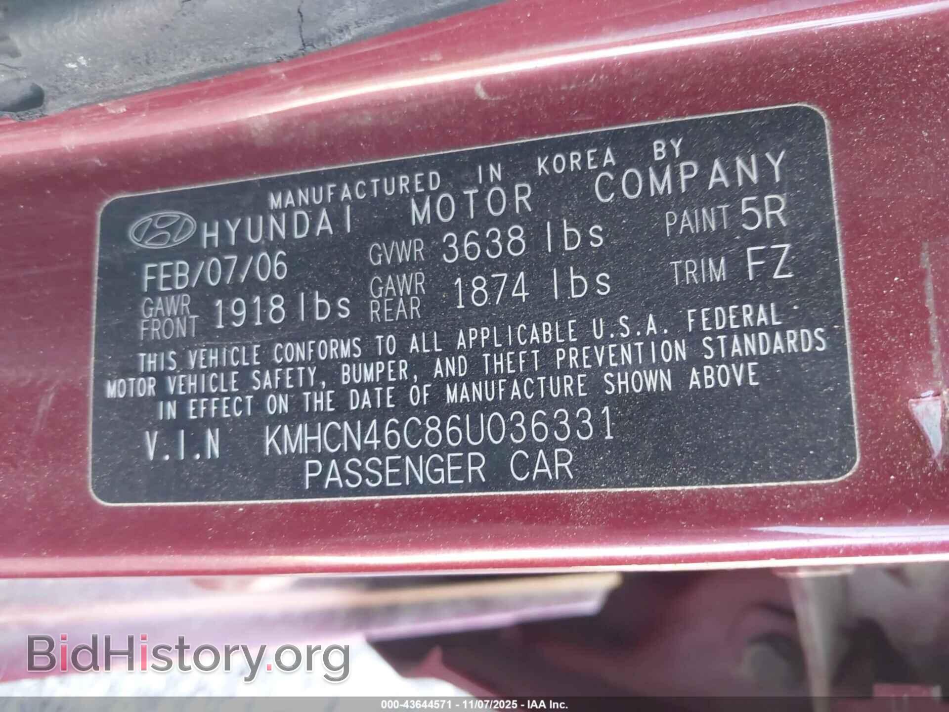 2006 HYUNDAI ACCENT - VIN: KMHCN46C86U036331 - Фото 9
