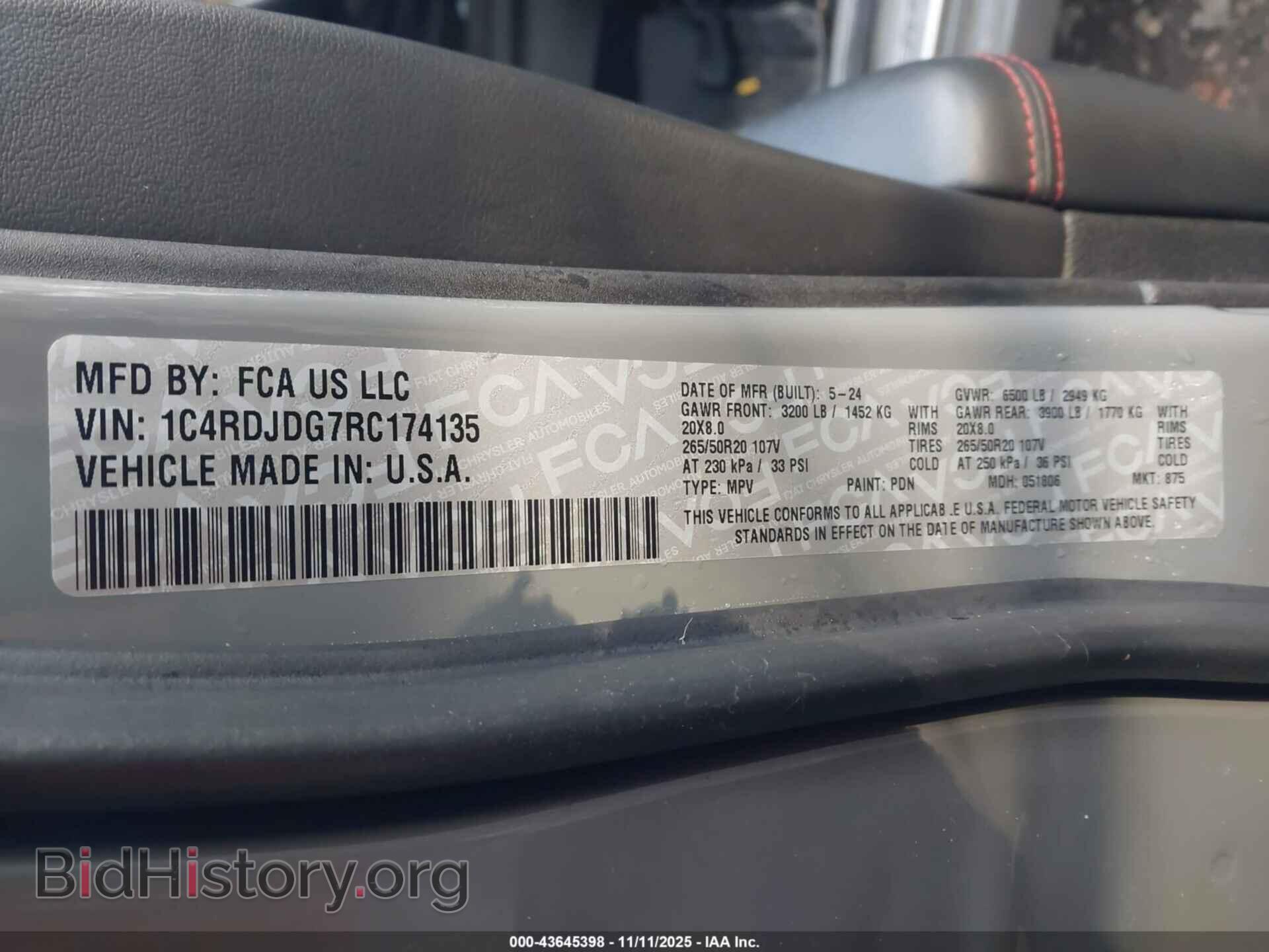 2024 DODGE DURANGO - VIN: 1C4RDJDG7RC174135 - Фото 9
