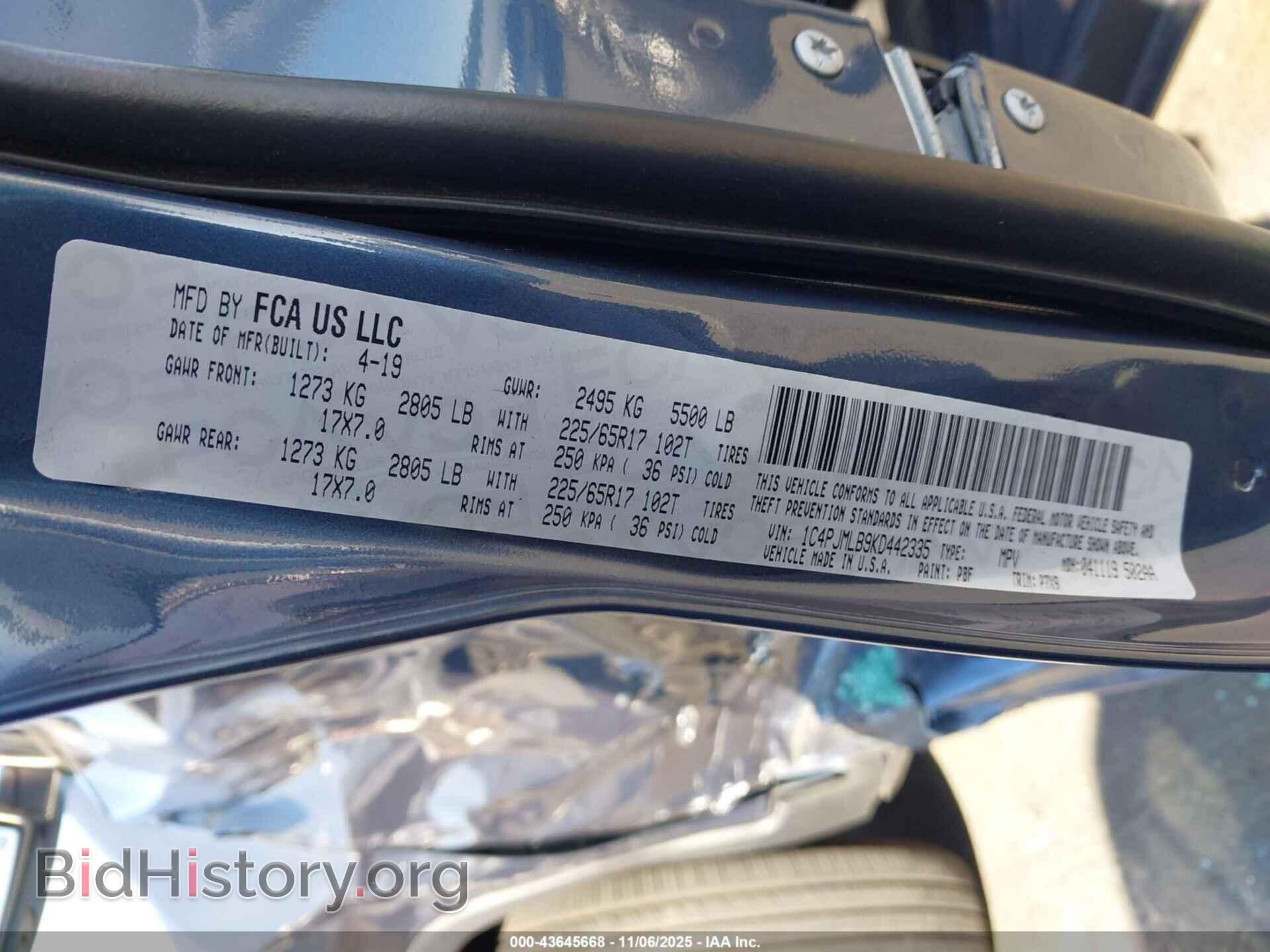2019 JEEP CHEROKEE - VIN: 1C4PJMLB9KD442335 - Фото 9