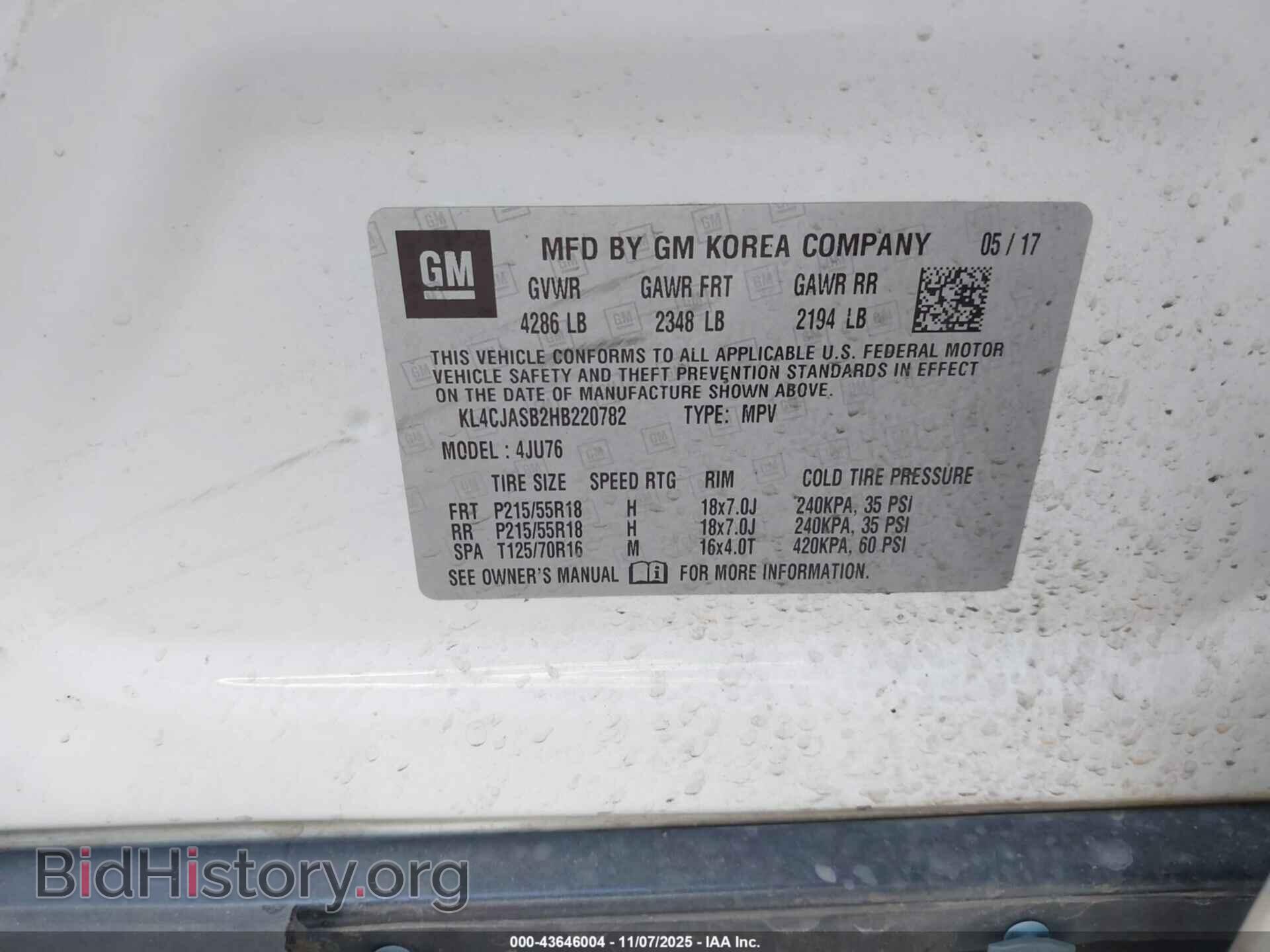 2017 BUICK ENCORE - VIN: KL4CJASB2HB220782 - Photo 9