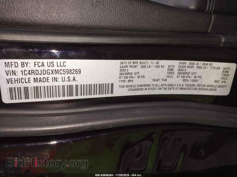 2021 Dodge DURANGO (VIN 1C4RDJDGXMC598269) — photo 9 of 18