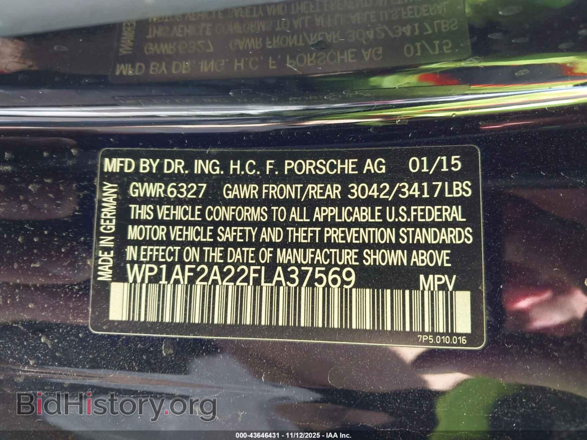2015 PORSCHE CAYENNE - VIN: WP1AF2A22FLA37569 - Фото 9